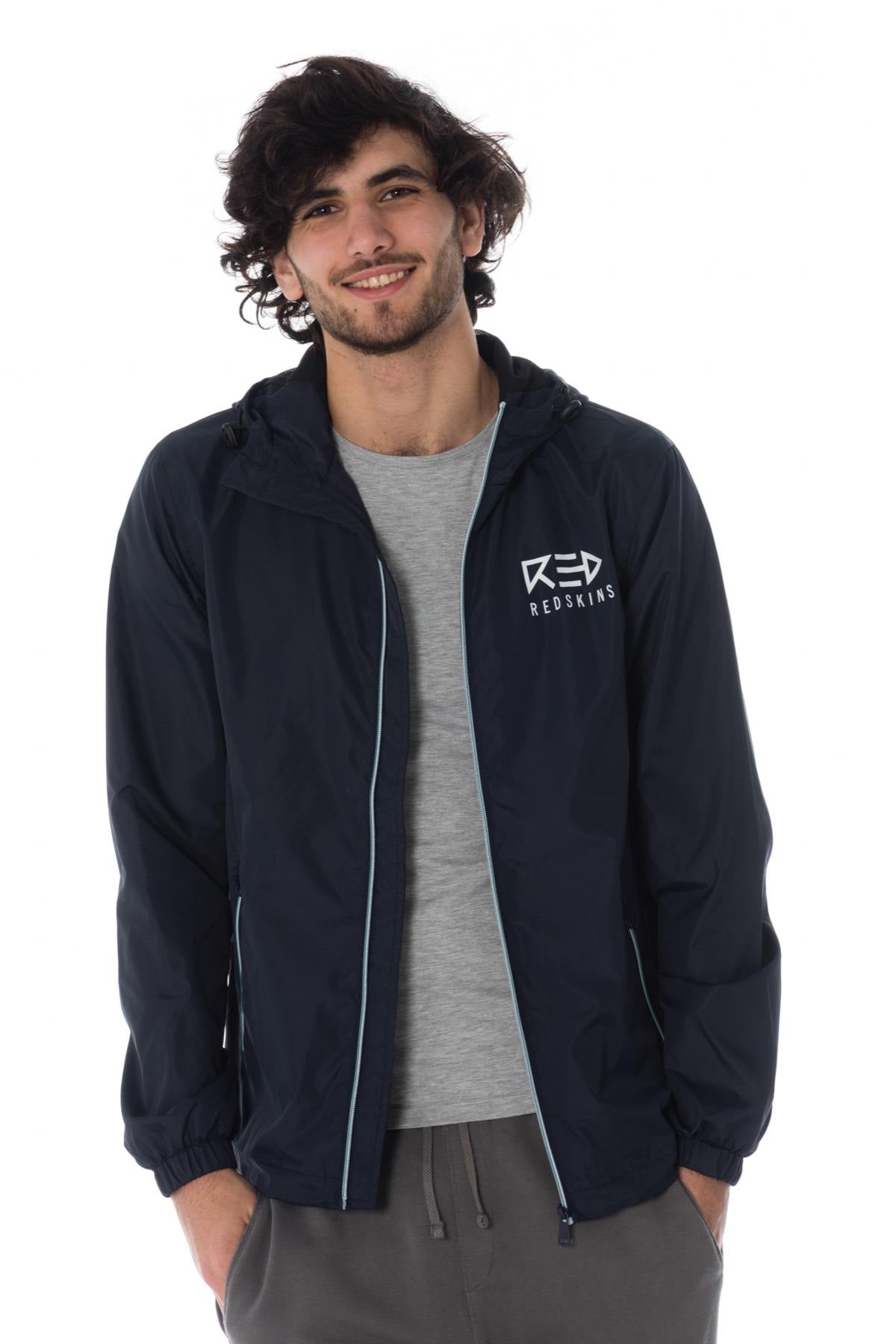 Men's navy blue sports windbreaker - Image n°3