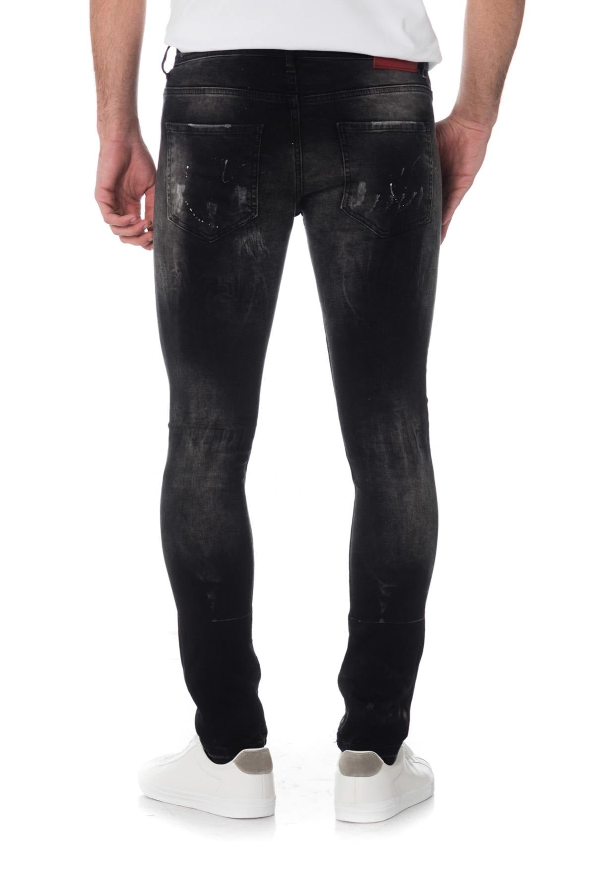 Men's black destroyed skinny jeans - Image n°6