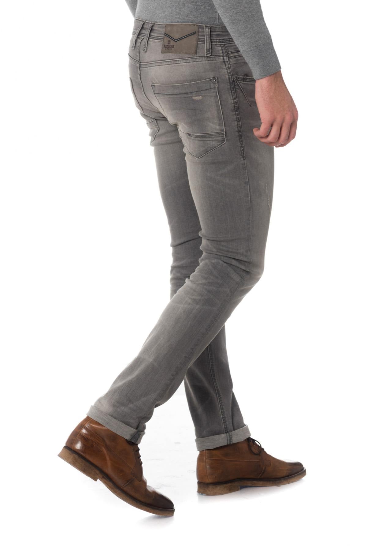 Men's light gray washed jeans - Image n°2