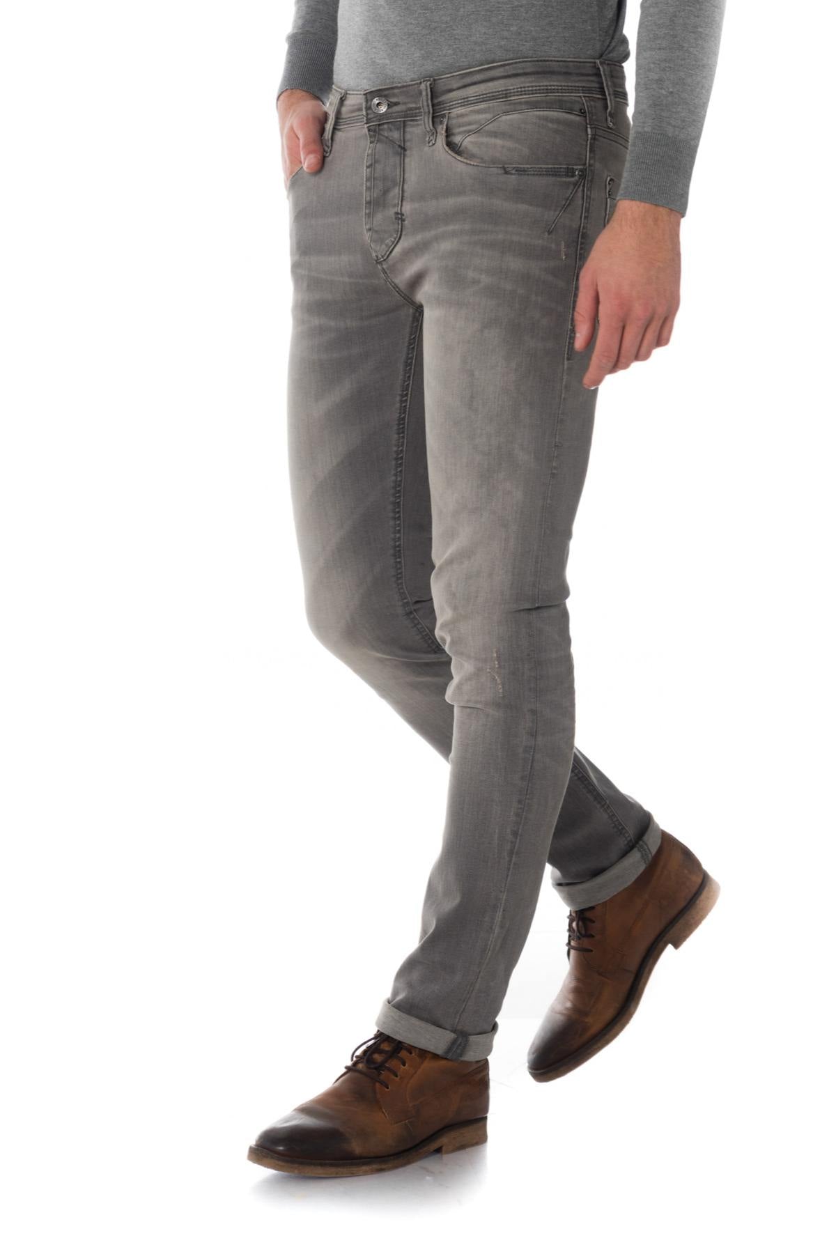 Men's light gray washed jeans - Image n°1