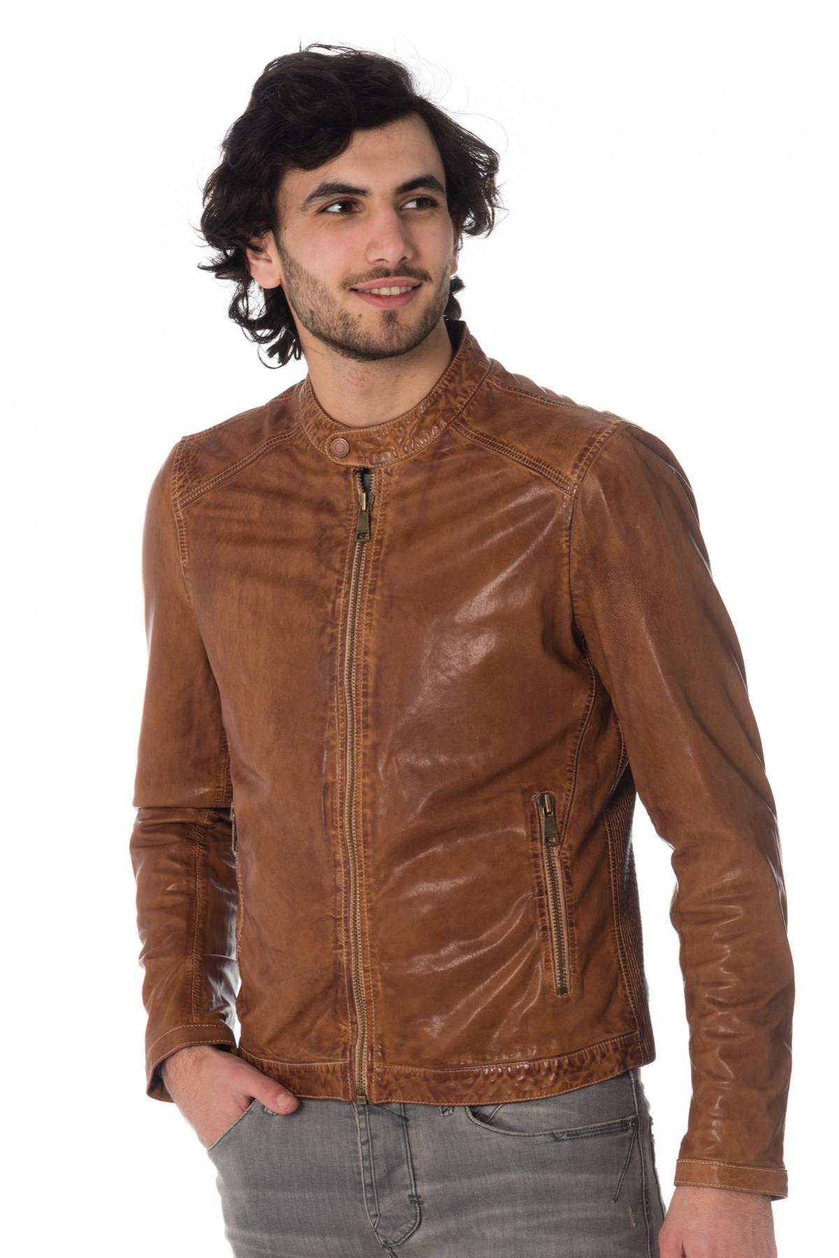 Cognac McQueen leather jacket - Image n°4