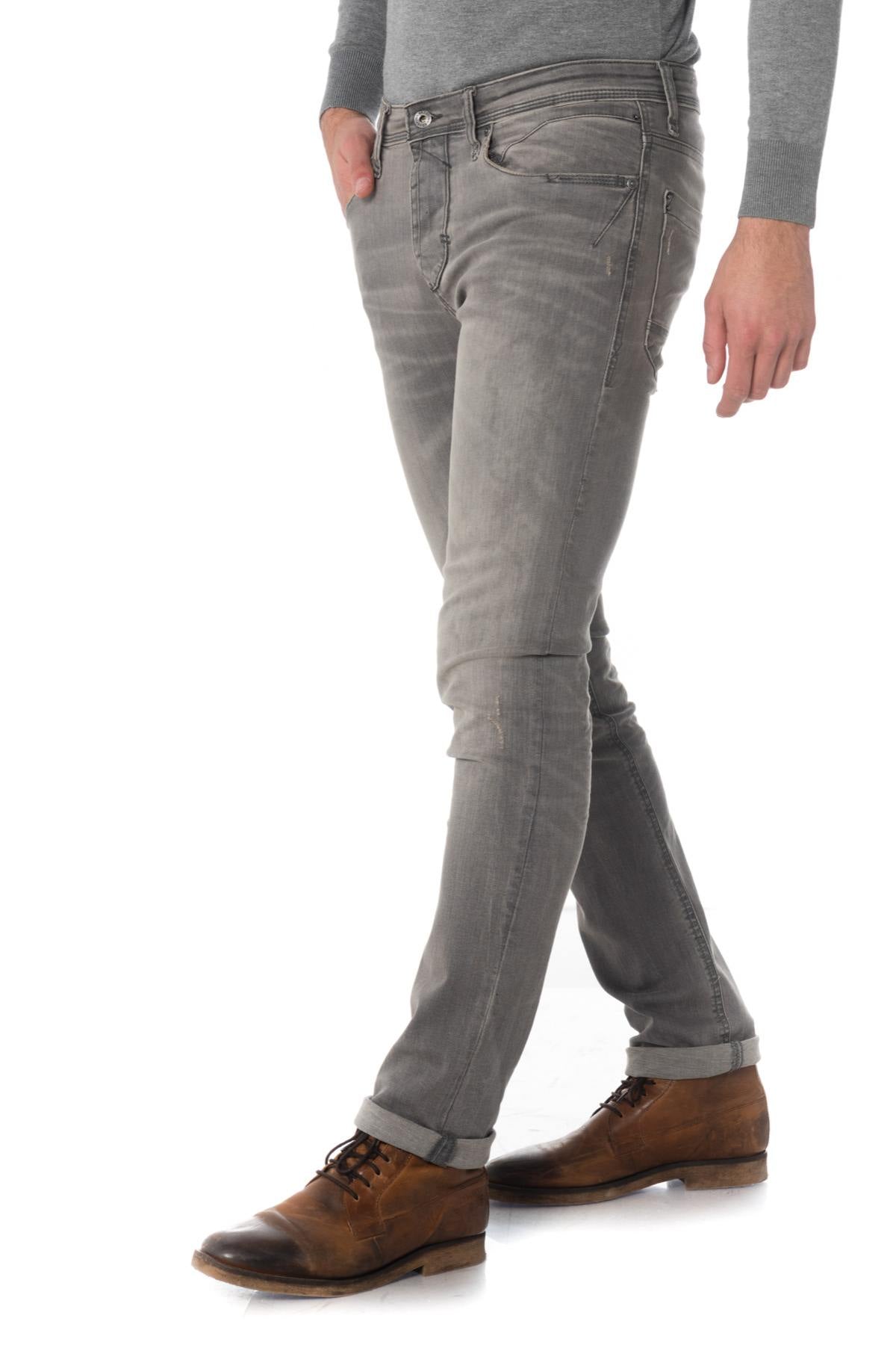 Men's light gray washed jeans - Image n°7