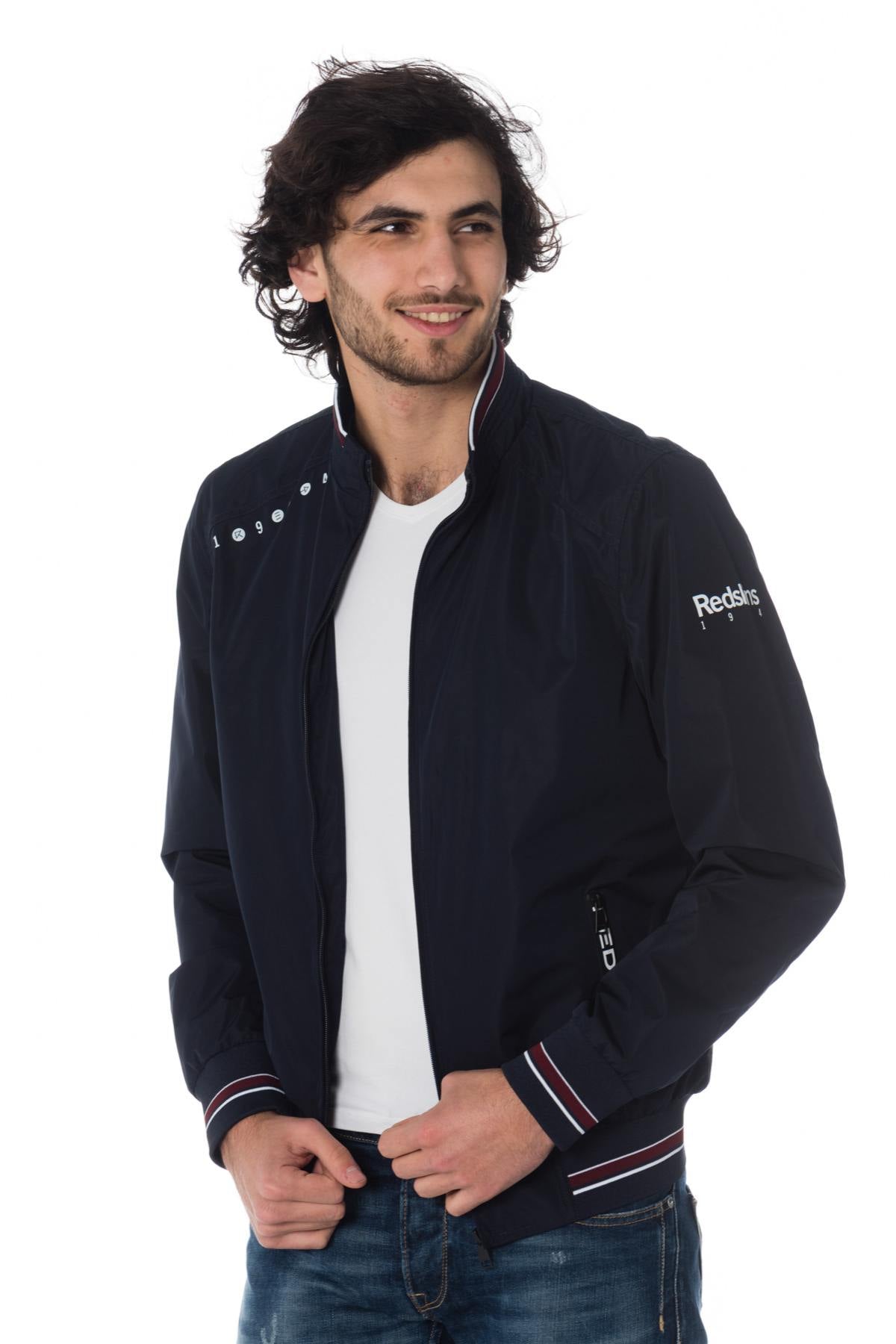 Fine navy blue jacket - Image n°1