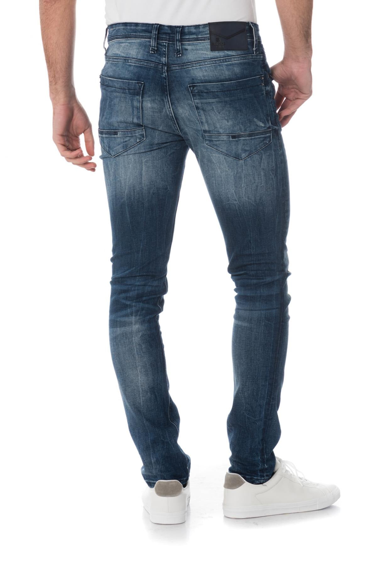 Washed blue men's jeans - Image n°2