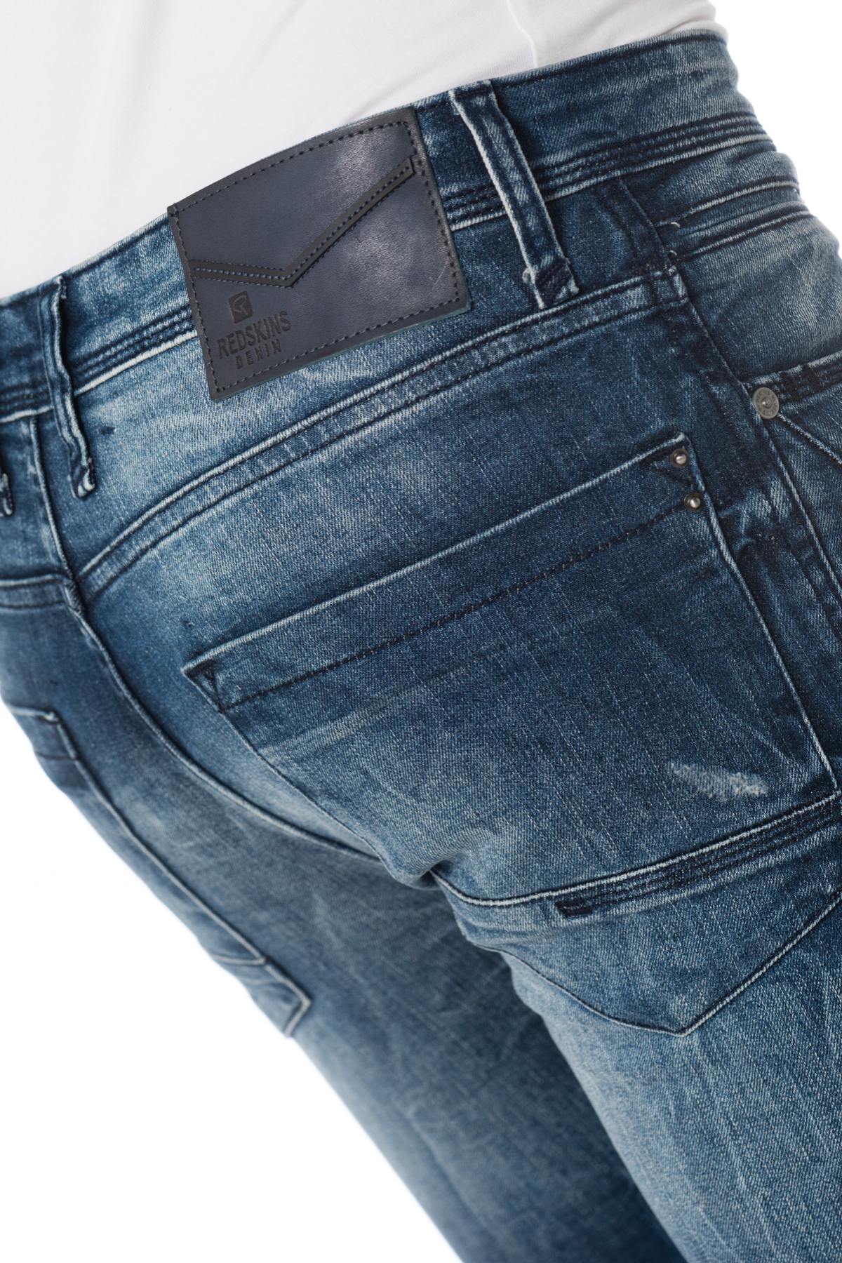 Washed blue men's jeans - Image n°3