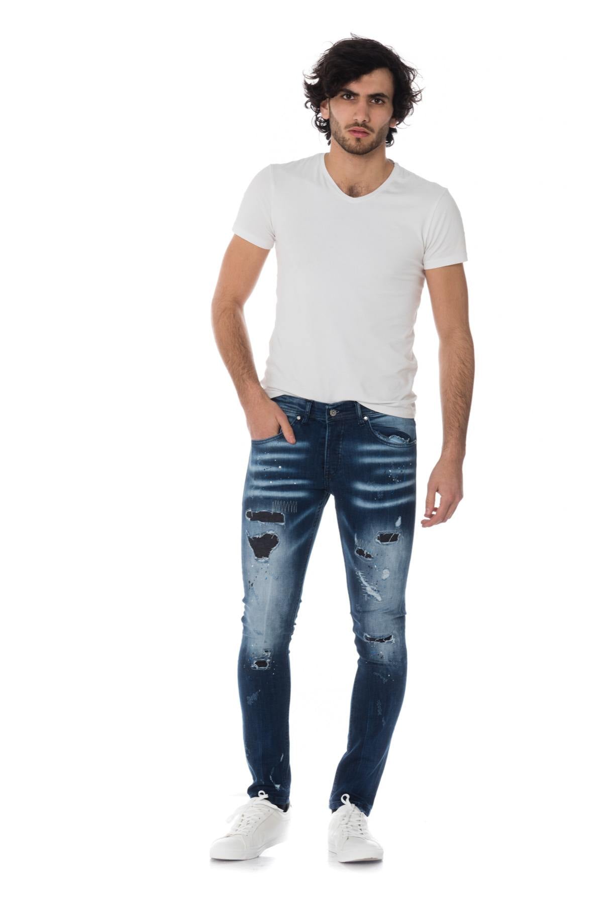 Men's unstructured and faded jeans - Image n°4