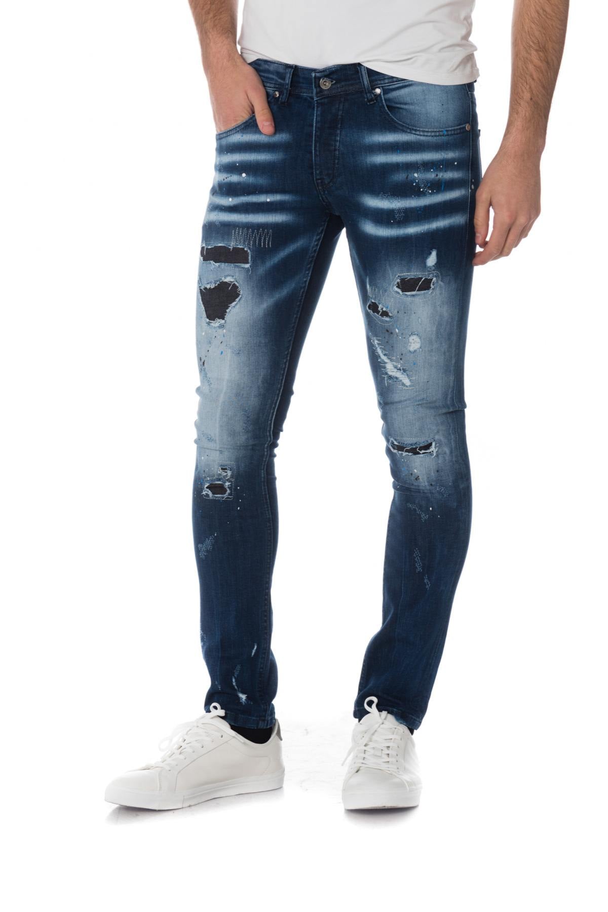 Men's unstructured and faded jeans - Image n°1