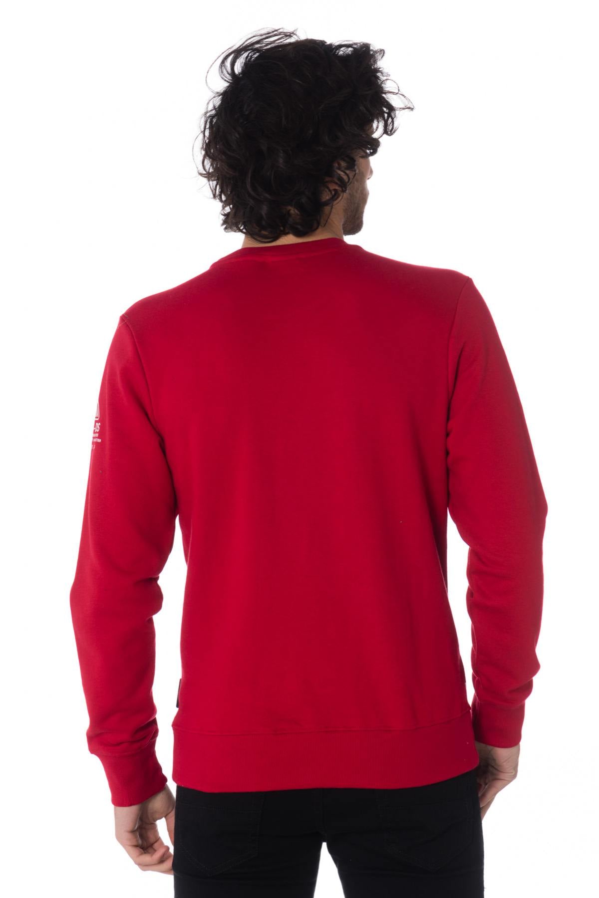 Men's red round neck sweater - Image n°3