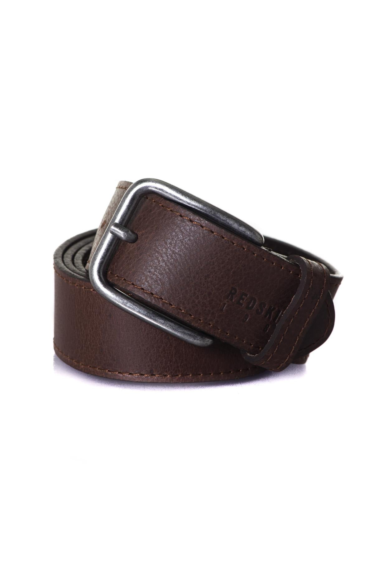 Brown buffalo leather belt - Image n°1