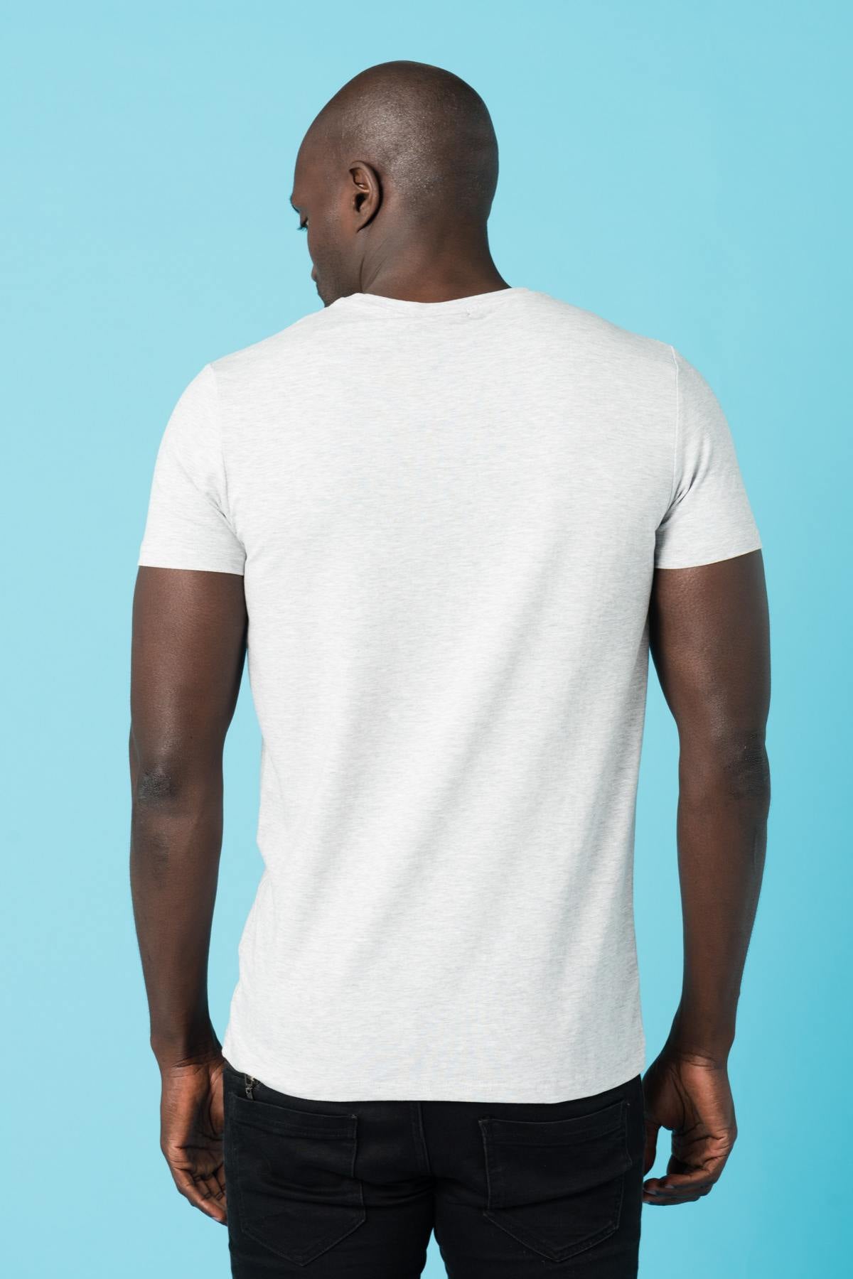 Heather gray cotton t-shirt - Image n°3