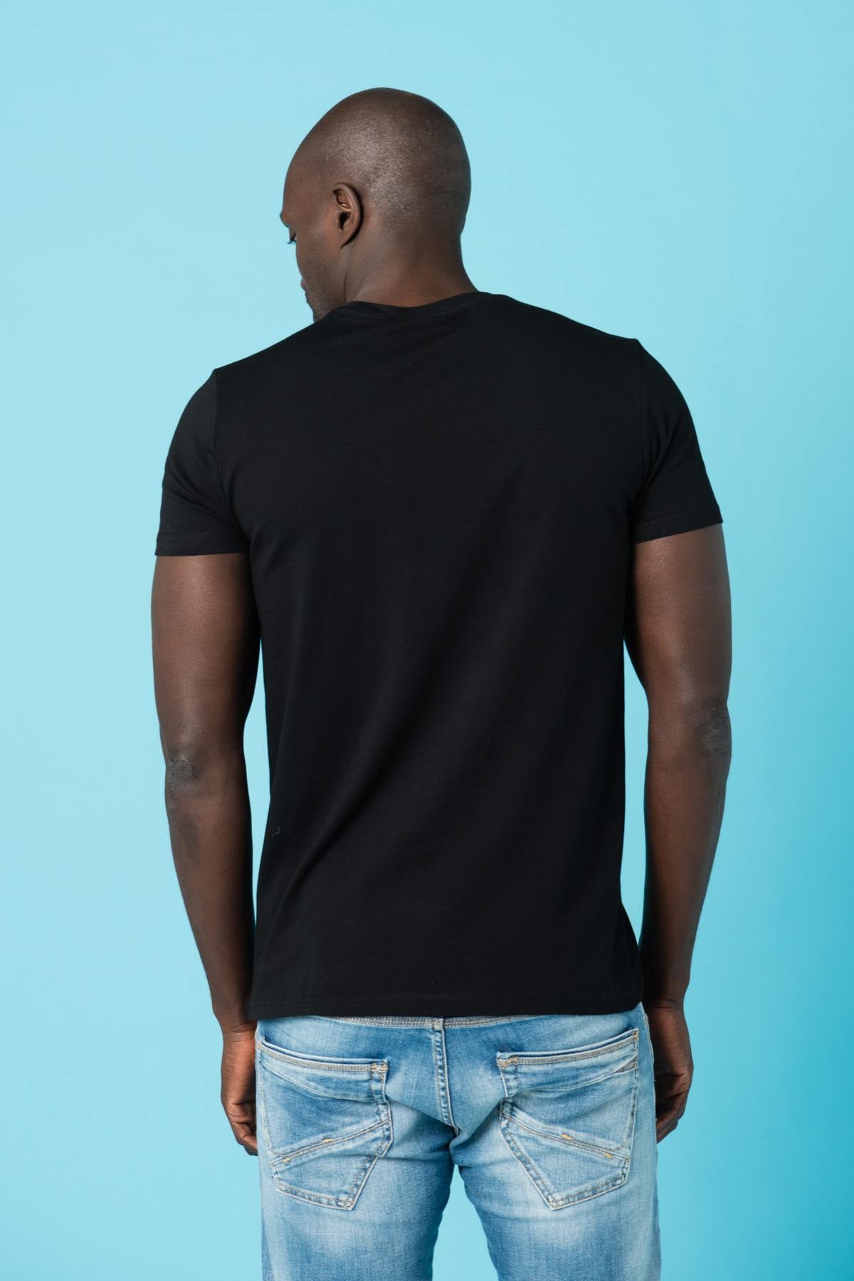 Black cotton t-shirt - Image n°3