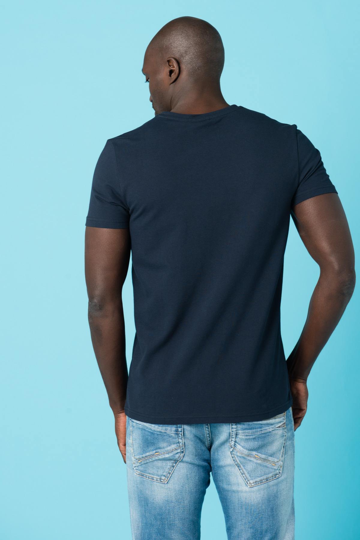 Indigo short-sleeved t-shirt - Image n°3