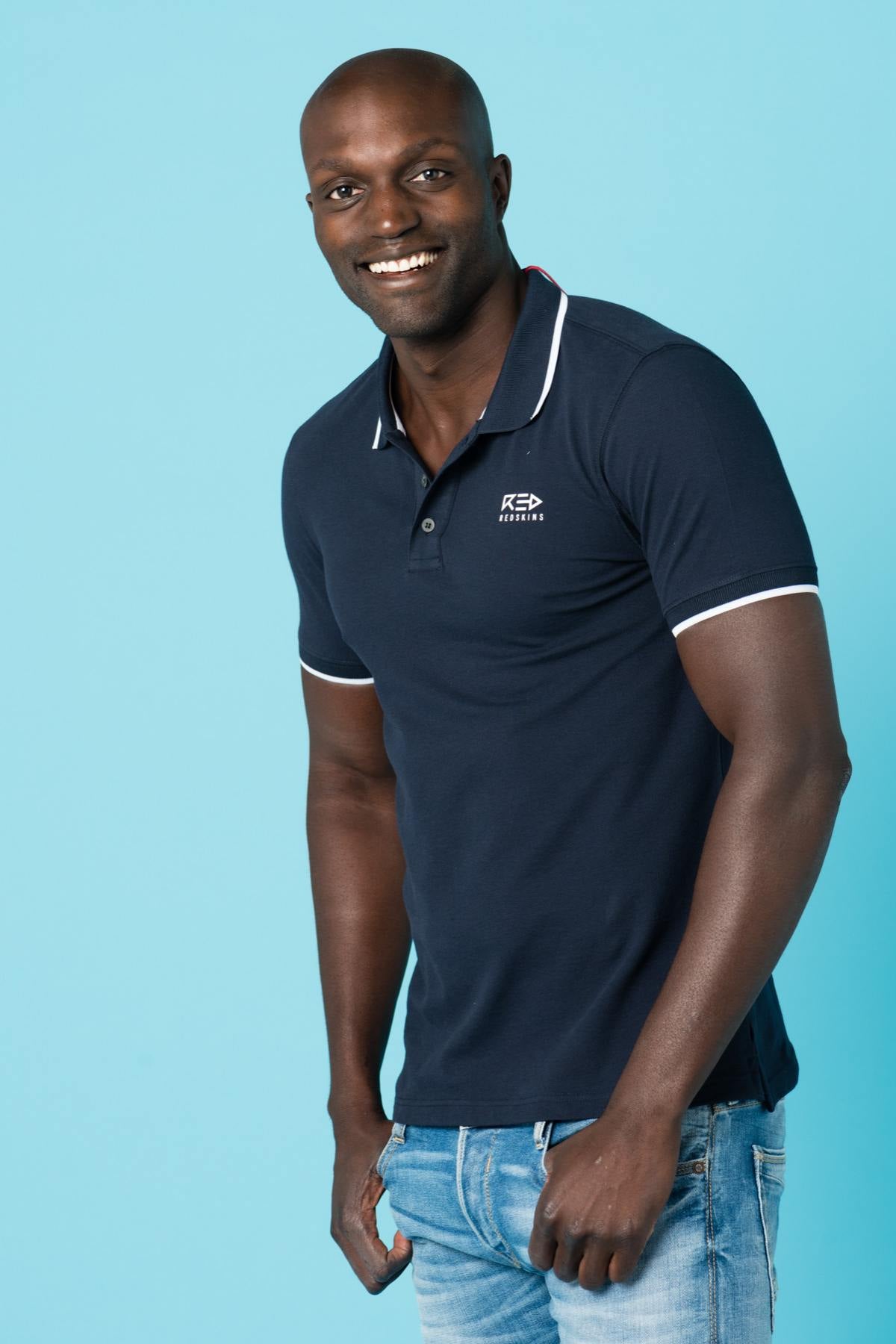 Men's dark blue polo shirt - Image n°3