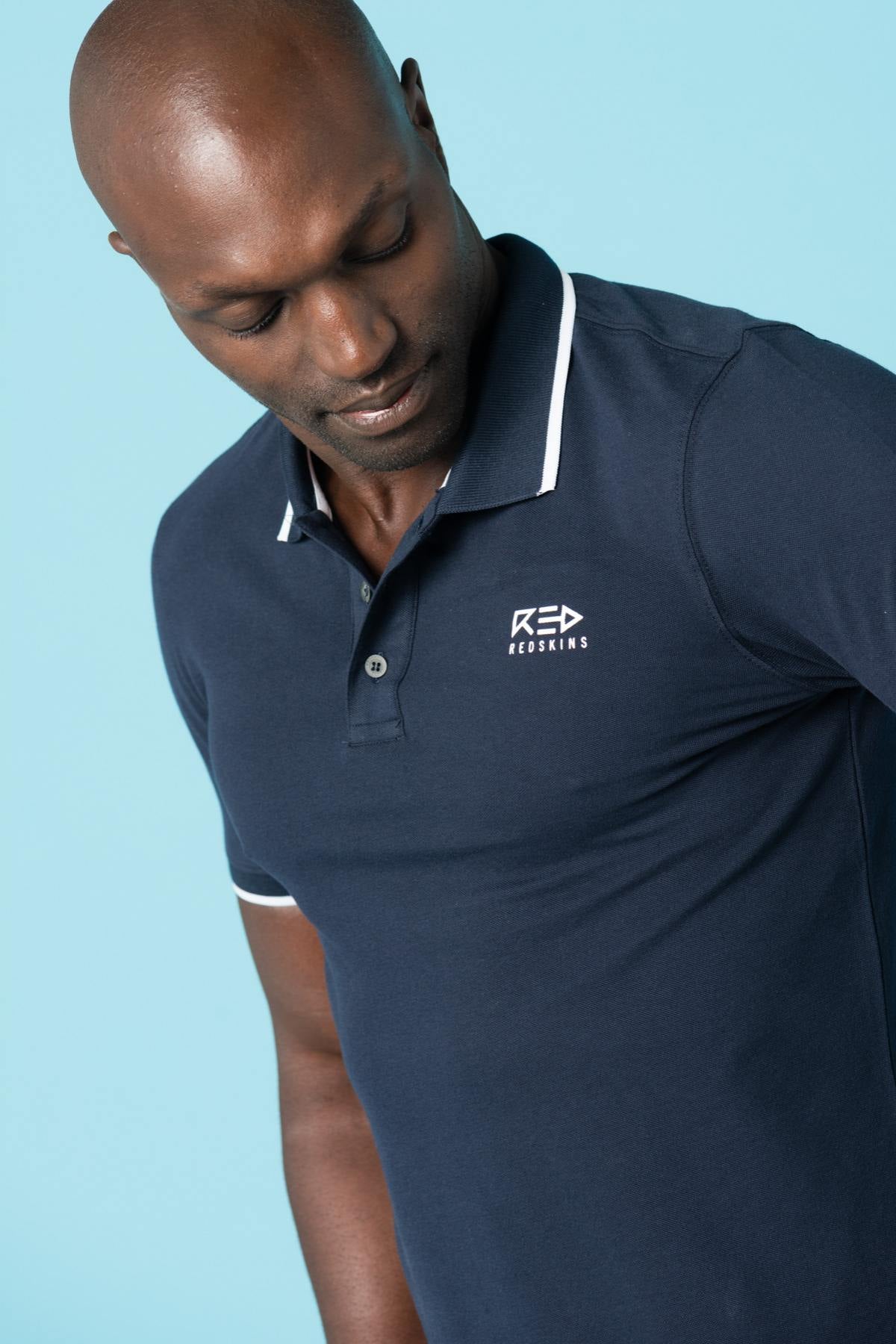 Men's dark blue polo shirt - Image n°1