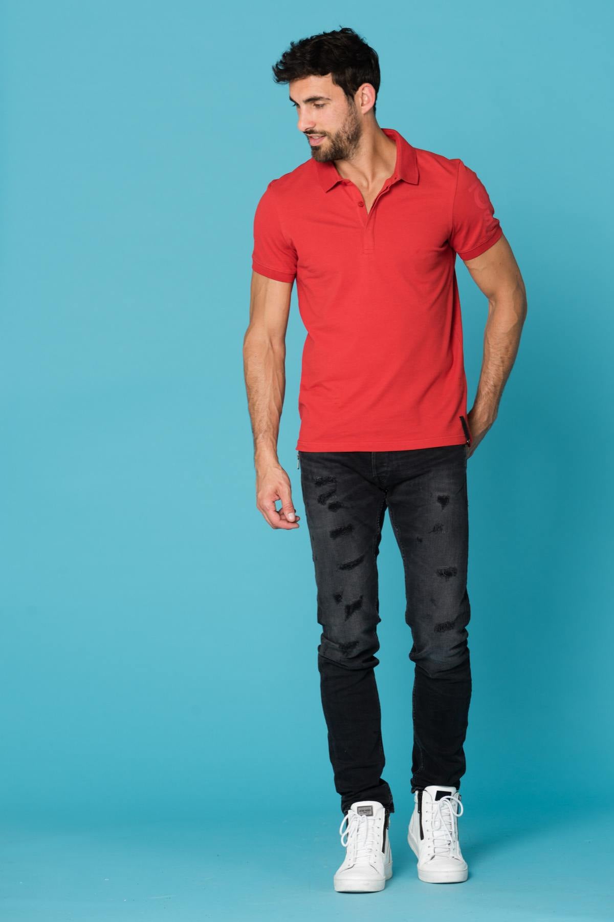  Men's red polo shirt - Image n°3