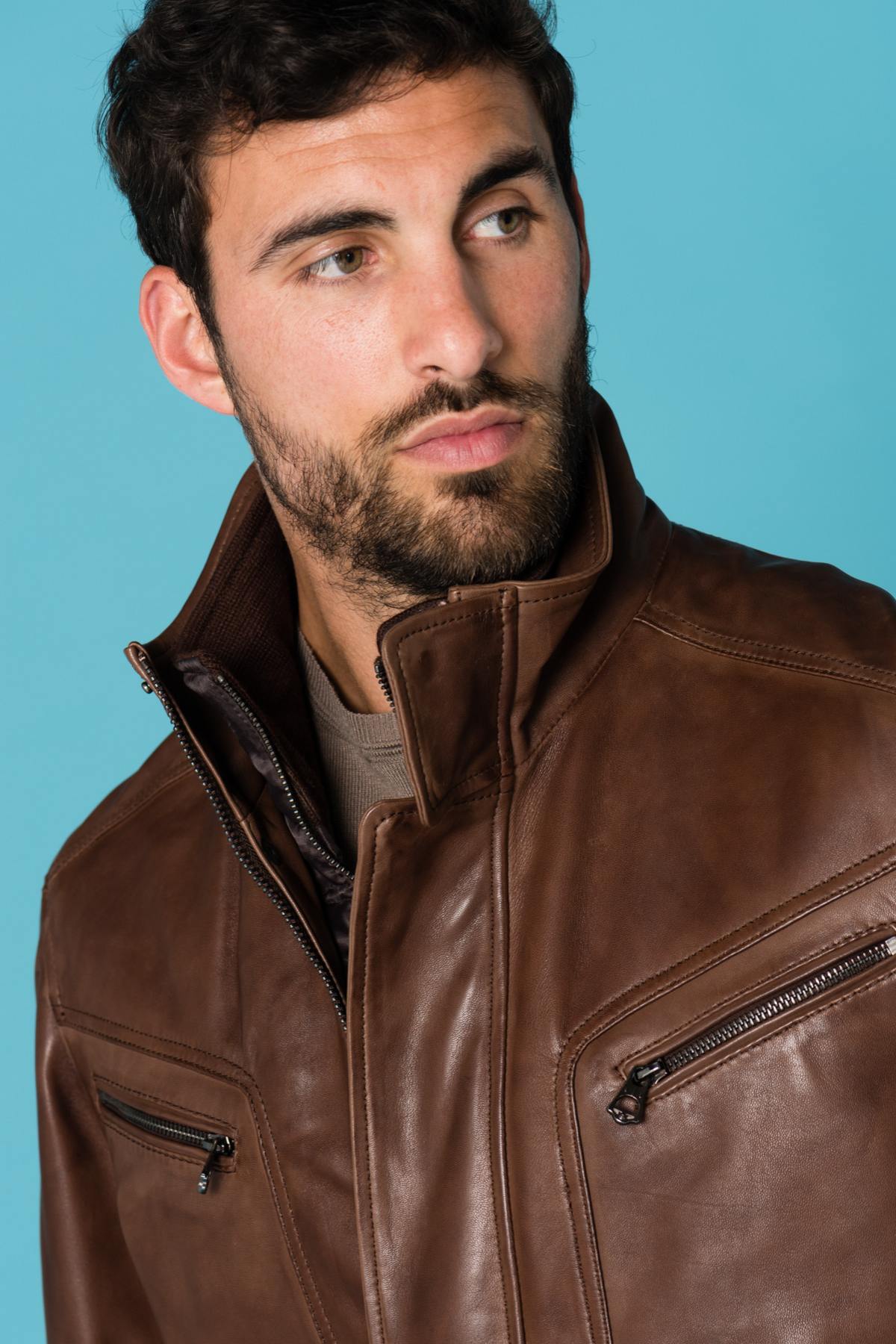 Bison lamb leather jacket - Image n°6