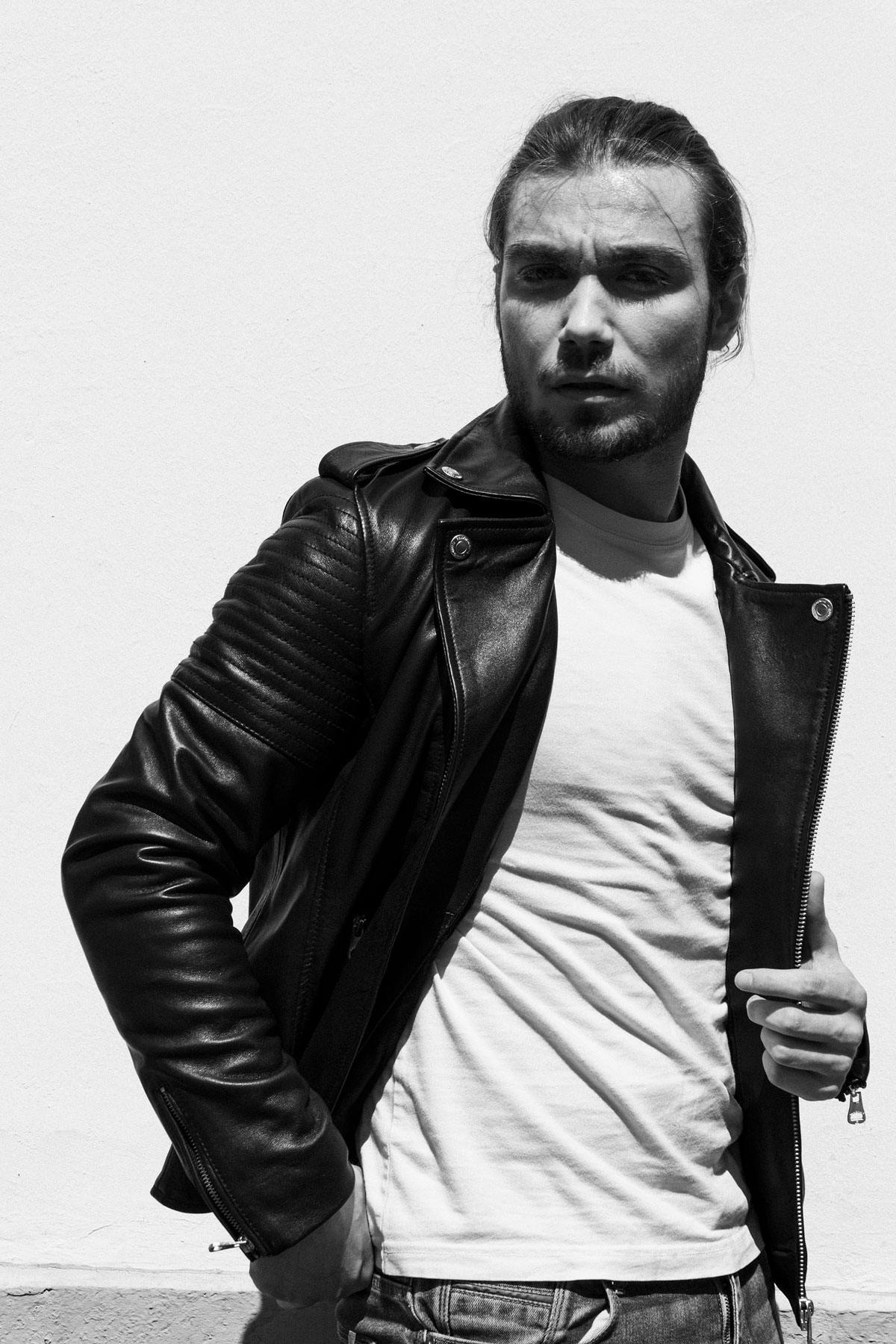 Redskins men's black leather Biker Jacket - Image n°4