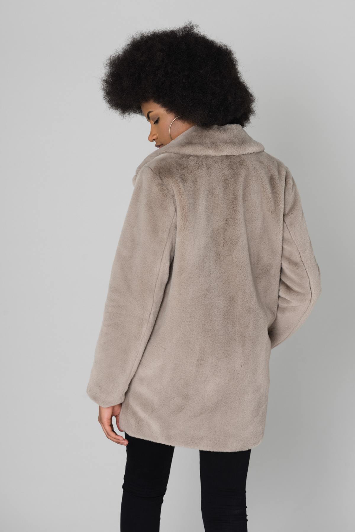 Women's beige faux fur - Image n°5