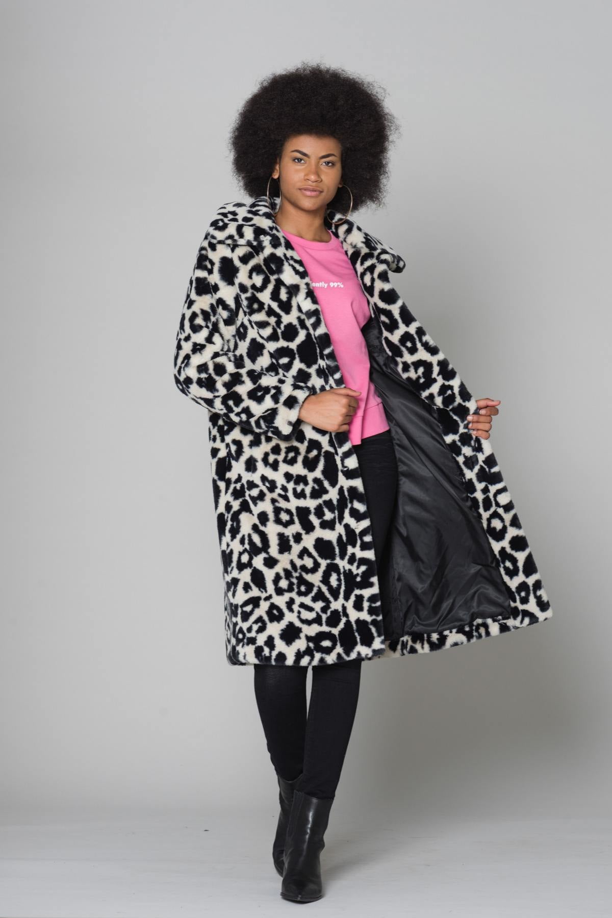 Women's faux fur animal pattern - Image n°1