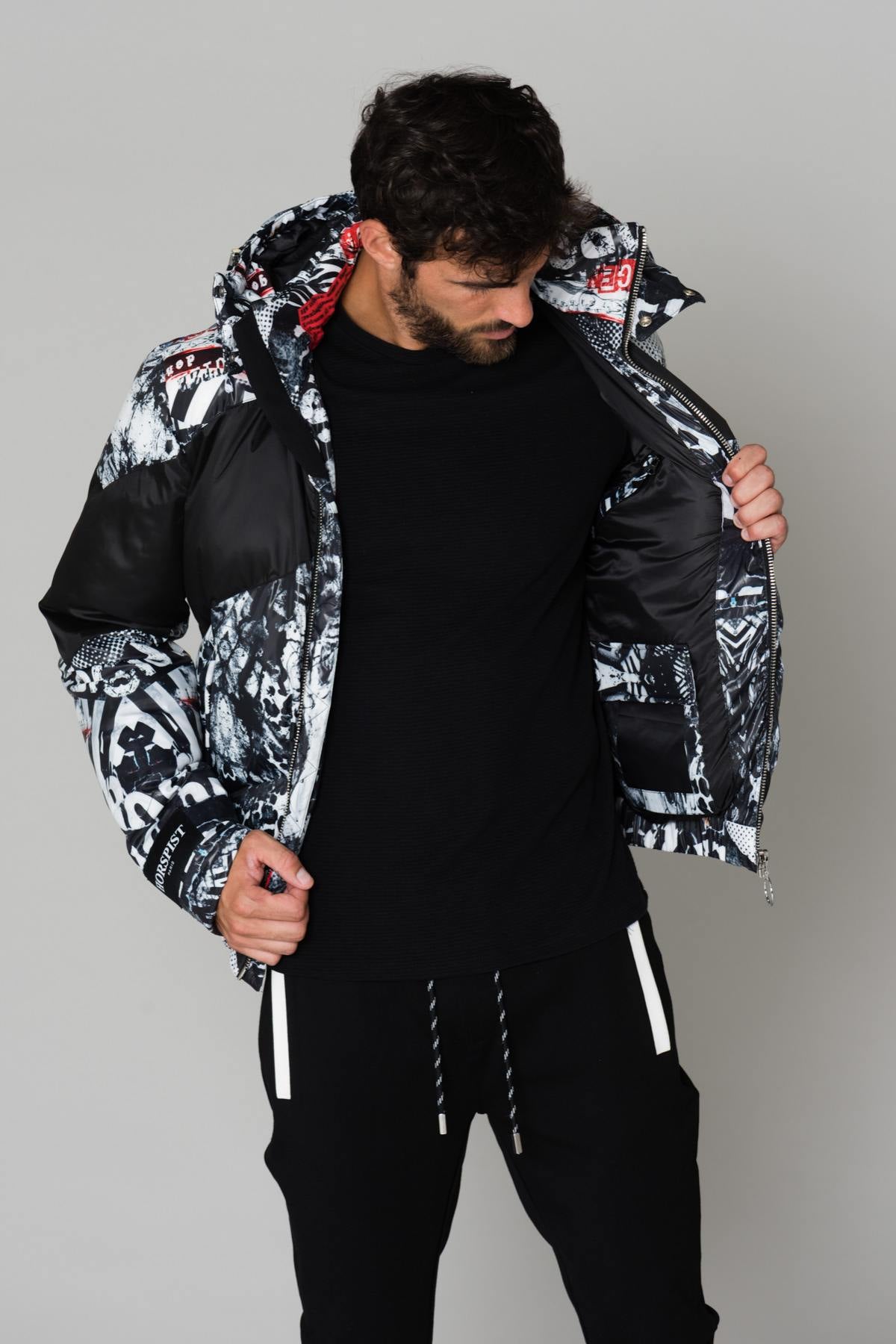 Jacket with black and white print - Image n°4