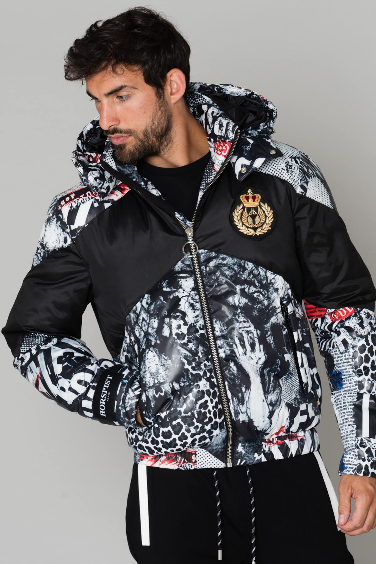 Jacket with black and white print - Image n°6