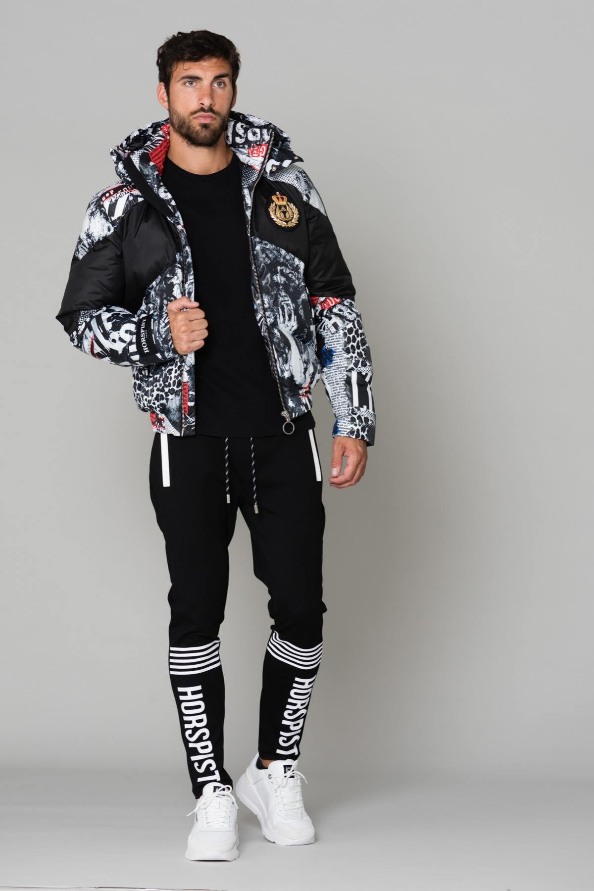 Jacket with black and white print - Image n°2