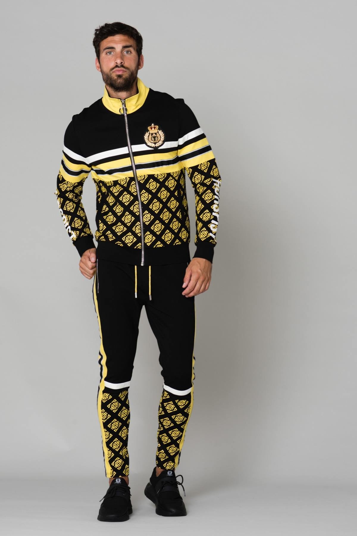 Black and yellow jogging pants - Image n°2