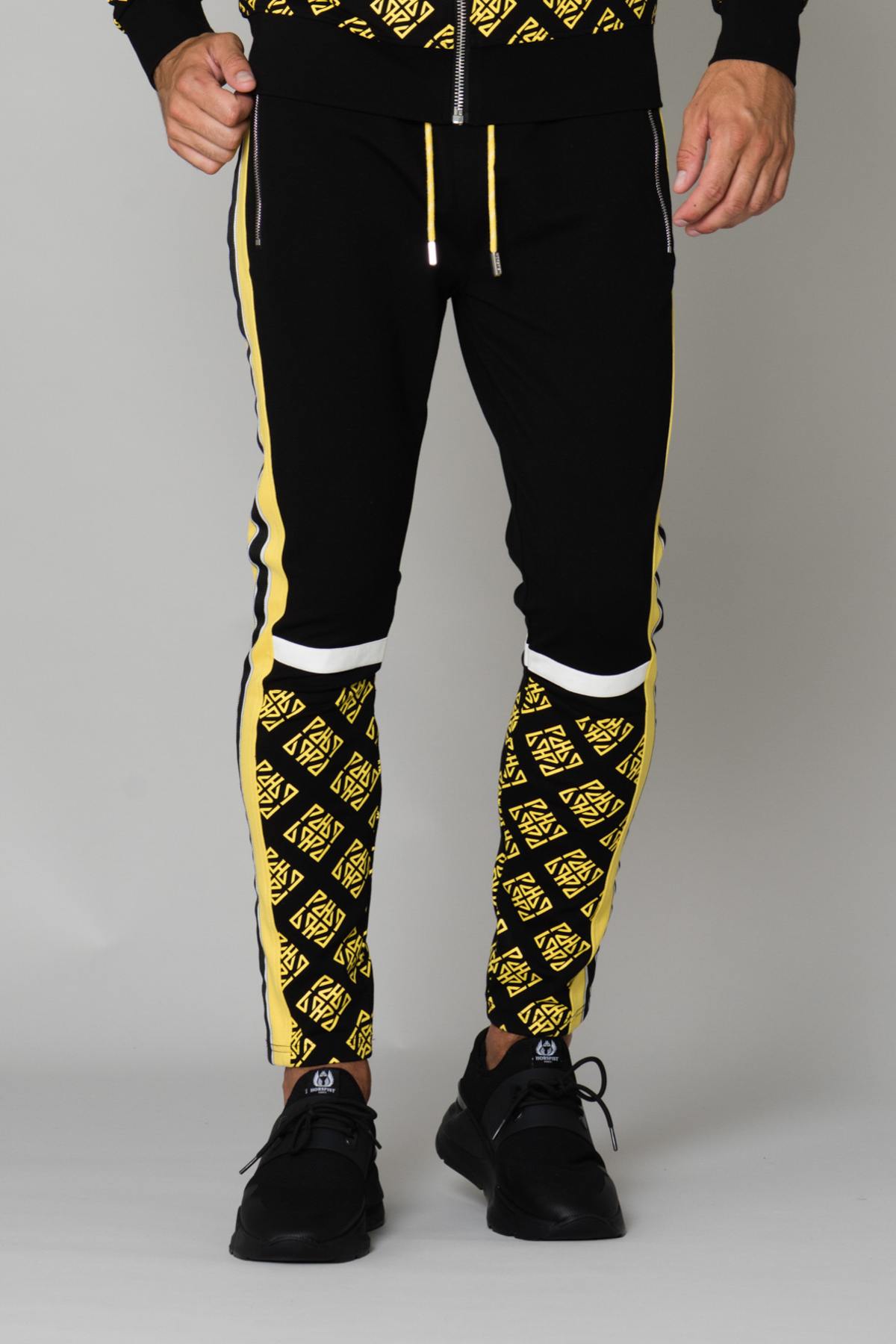 Black and yellow jogging pants - Image n°3