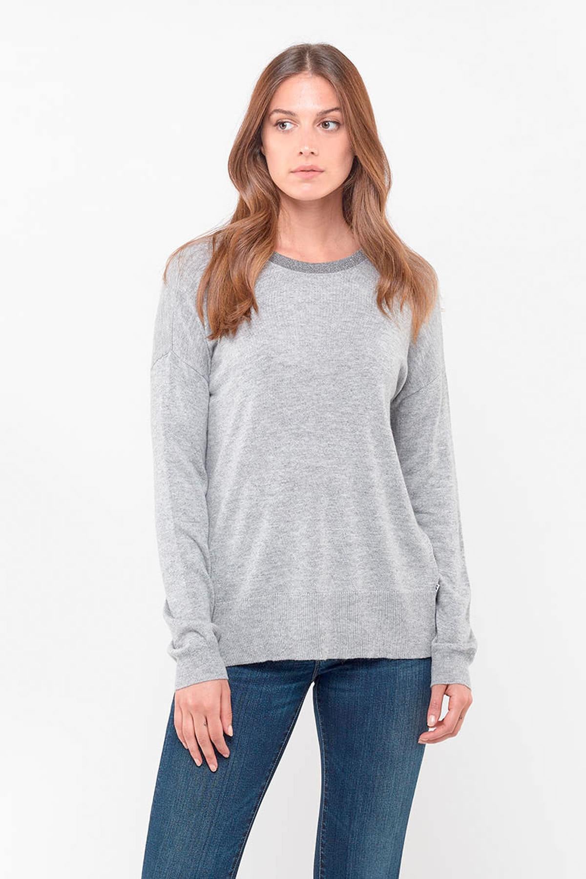 Light gray long-sleeved sweater - Image n°1