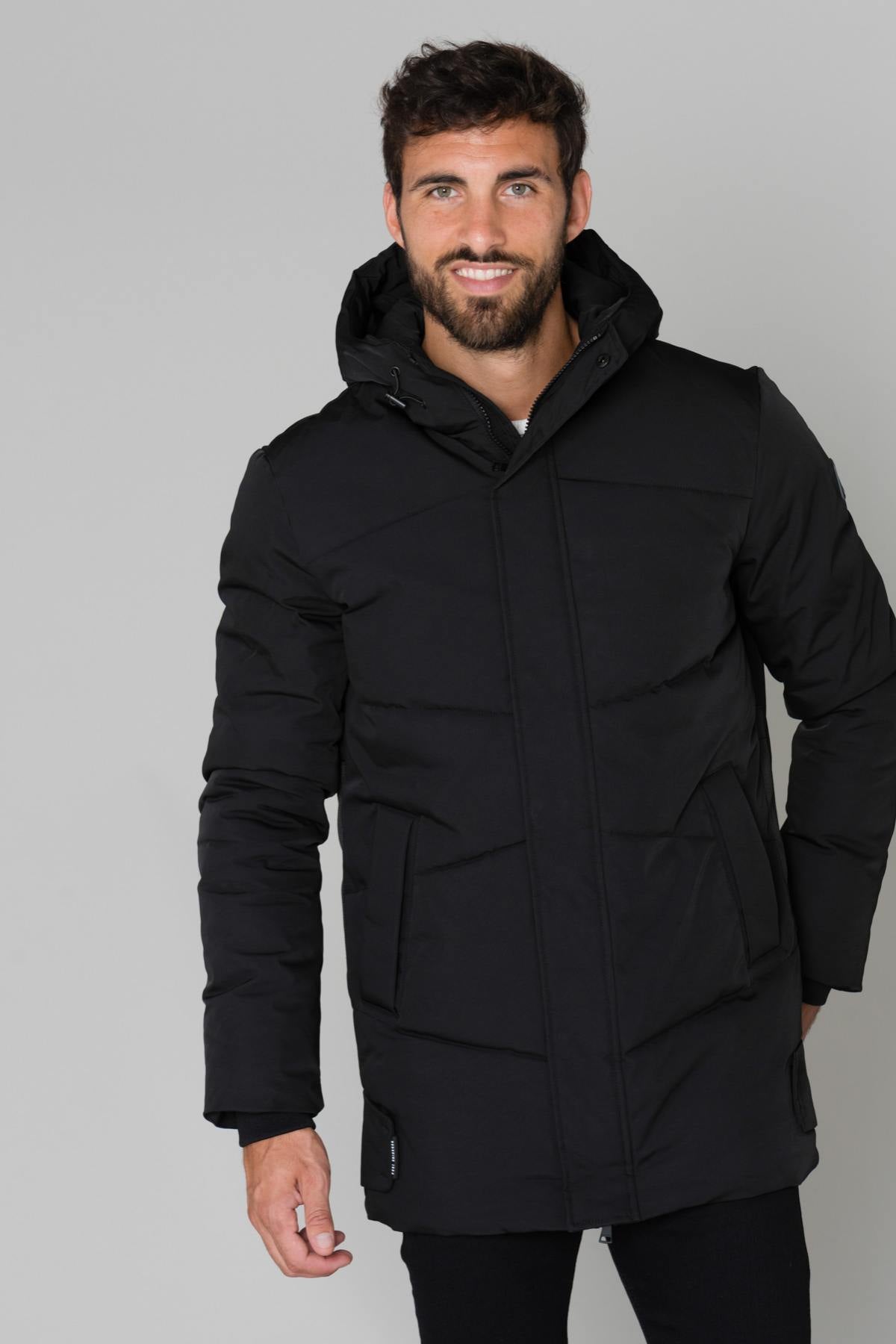 Men's black parka - Image n°1