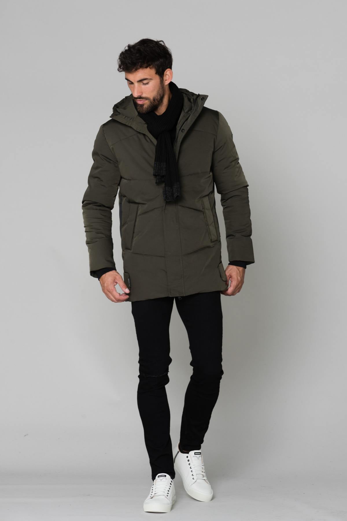 Mid-length khaki jacket - Image n°2