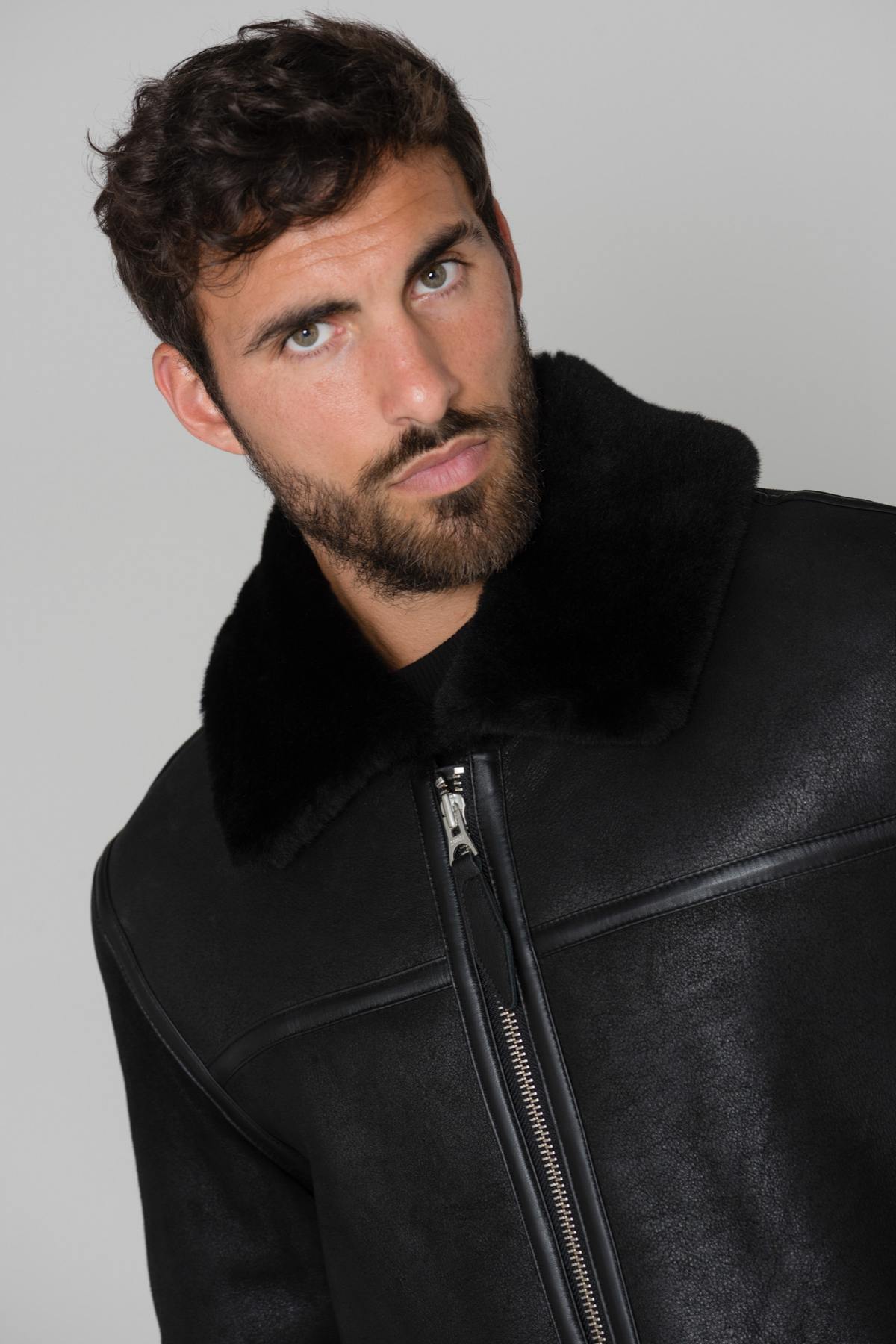 Men's mid-length black jacket - Image n°8