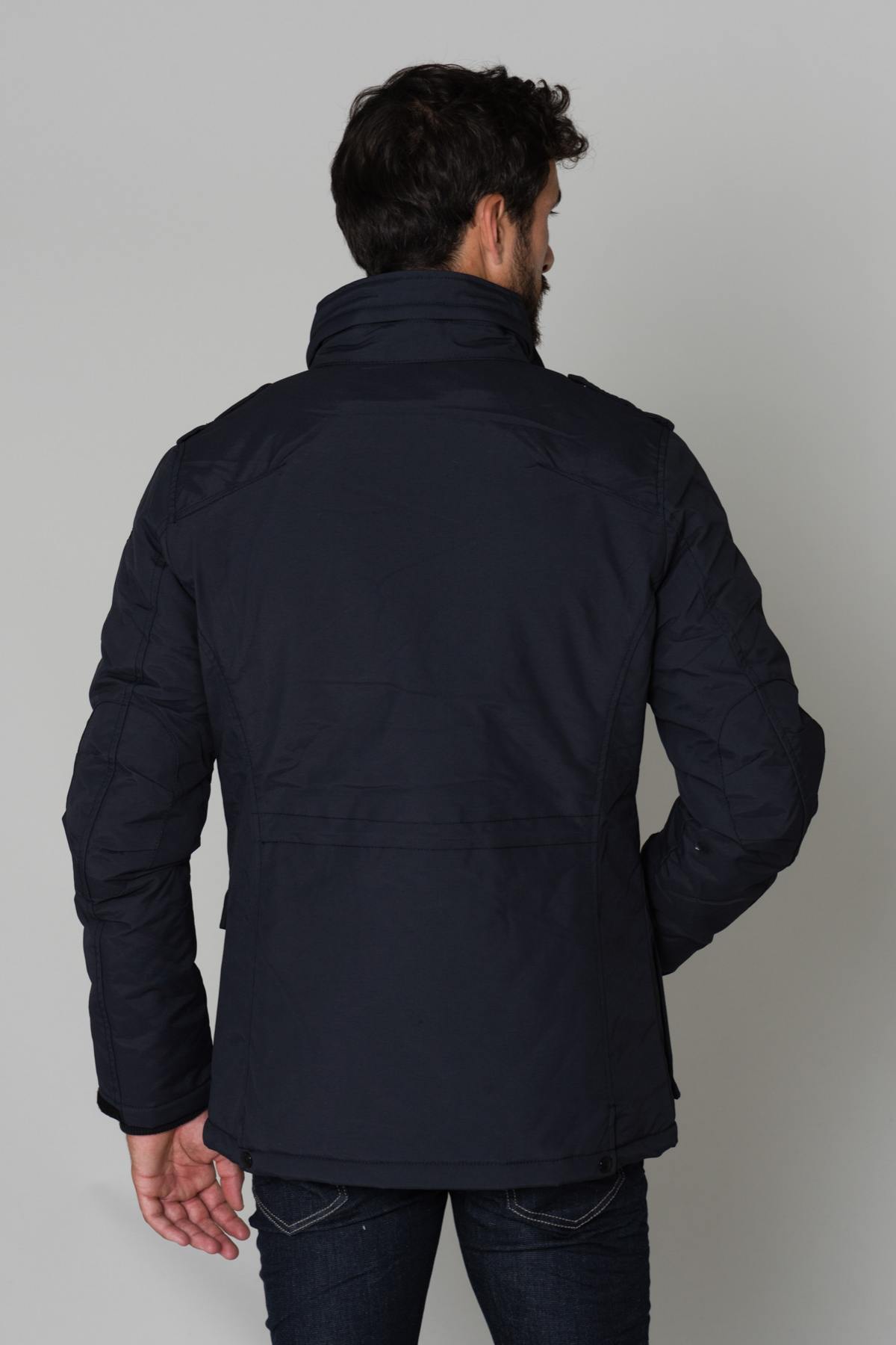 Navy blue nylon parka - Image n°5