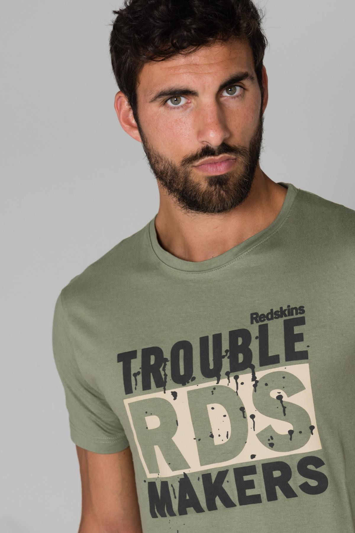 Men's khaki cotton t-shirt - Image n°3