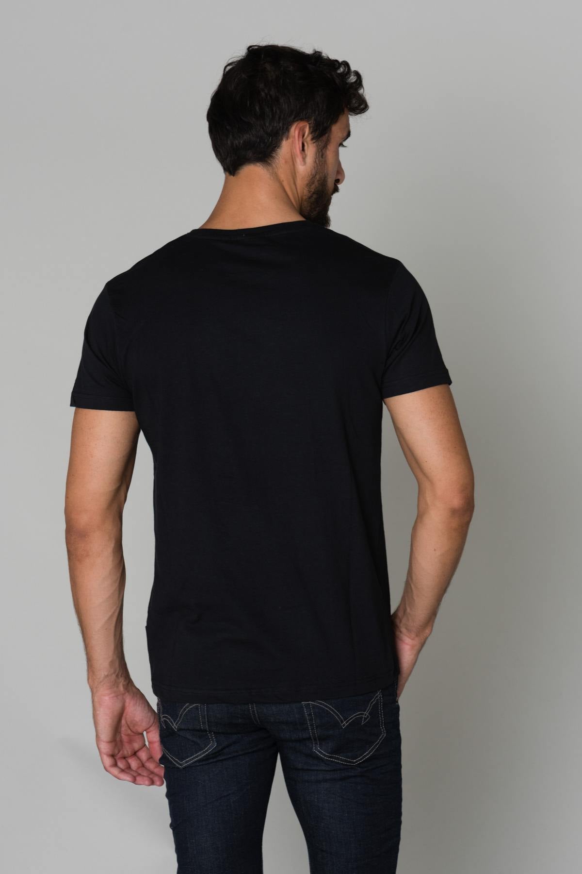 Black cotton t-shirt - Image n°4