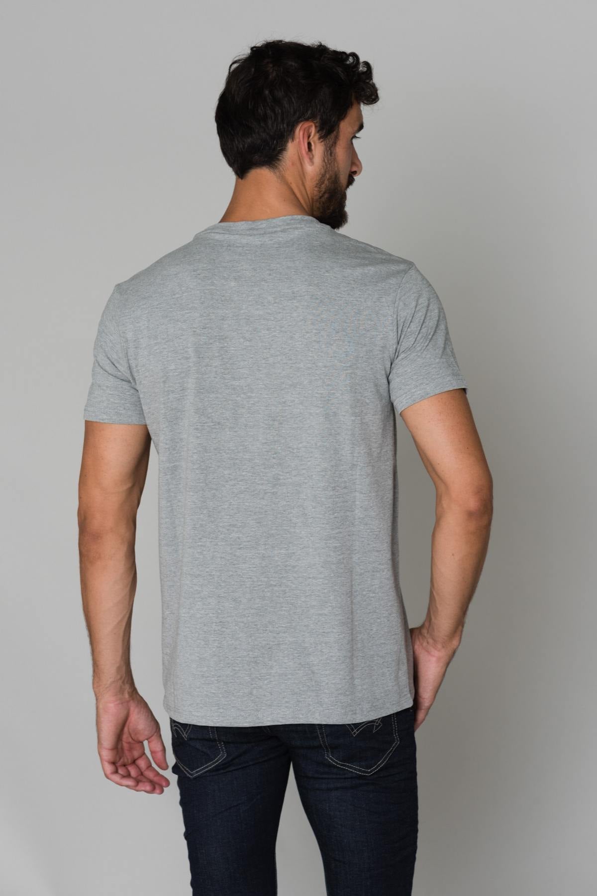 Men's gray round-neck t-shirt - Image n°4