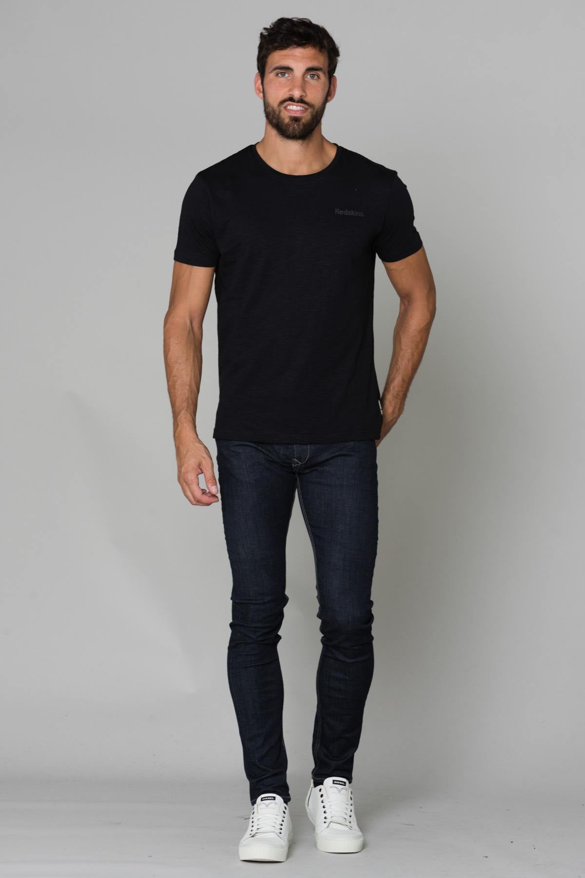 Men's black cotton t-shirt - Image n°2