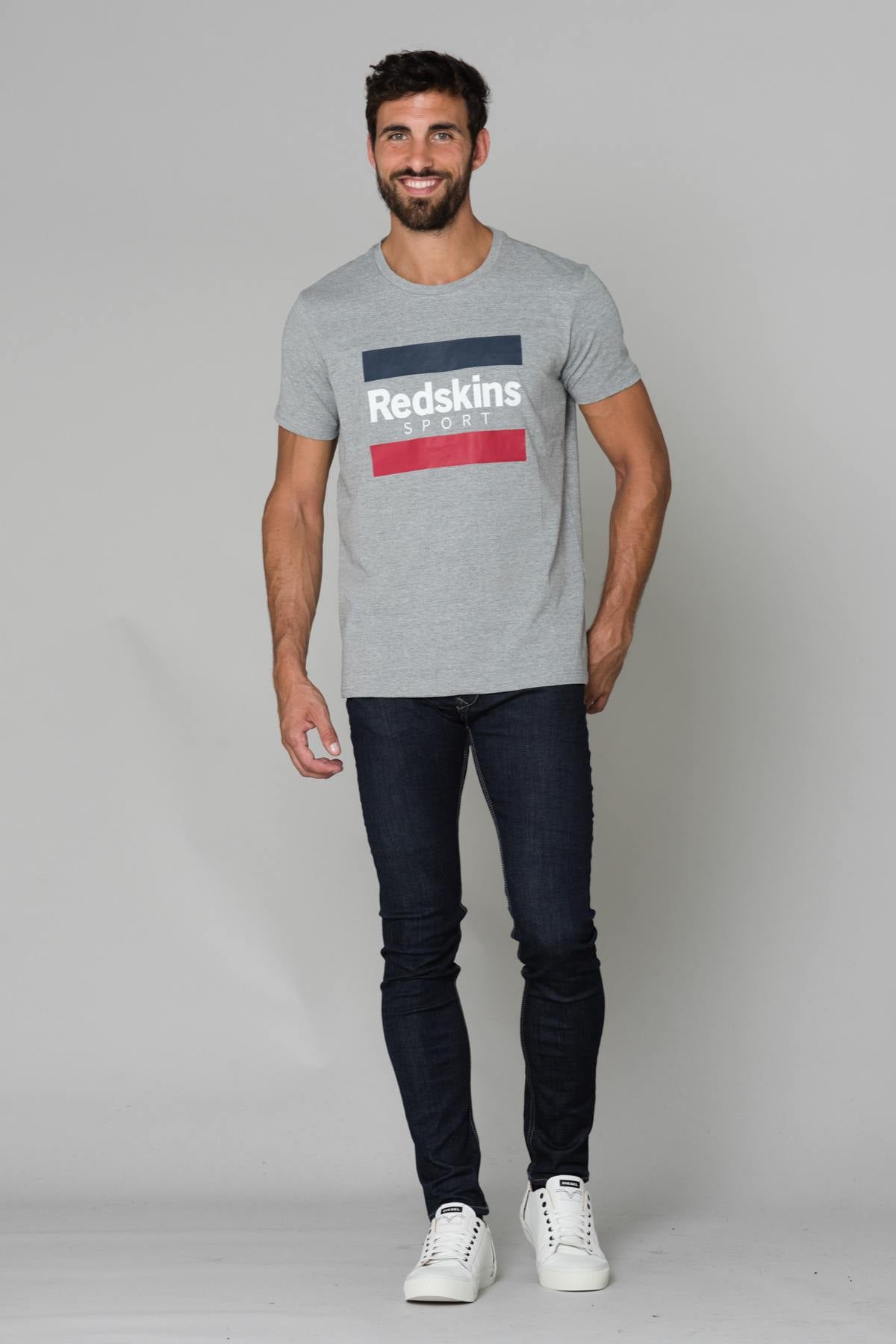 Men's gray round-neck t-shirt - Image n°3