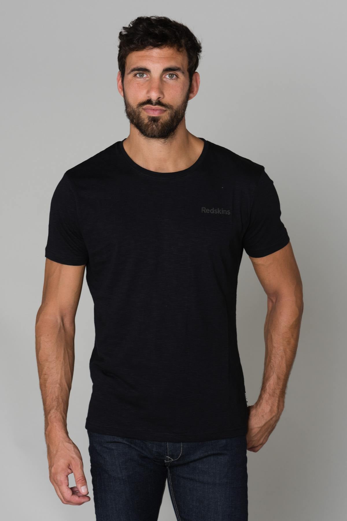 Men's black cotton t-shirt - Image n°1