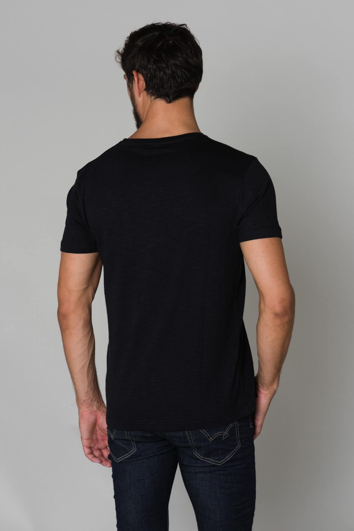 Men's black cotton t-shirt - Image n°4