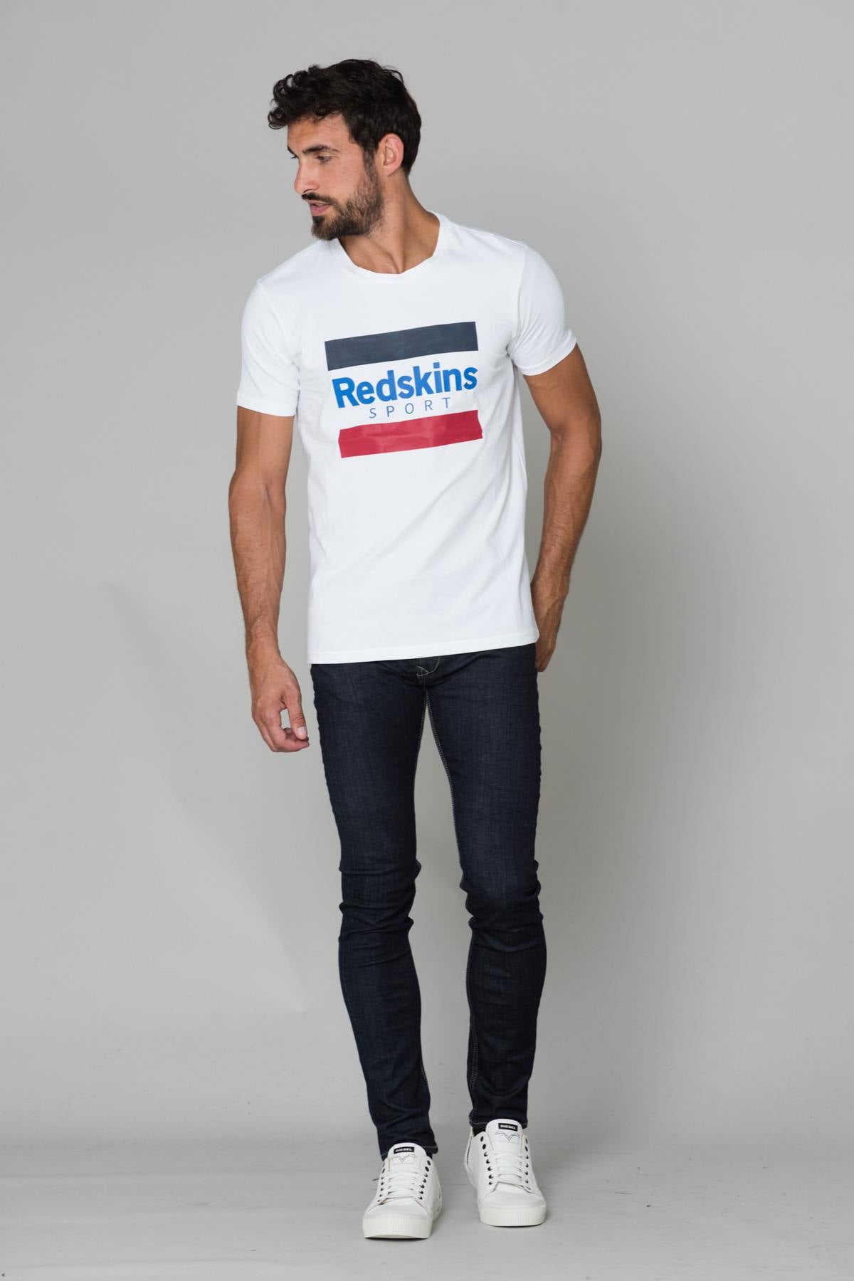 white men's t-shirt with torso print - Image n°2