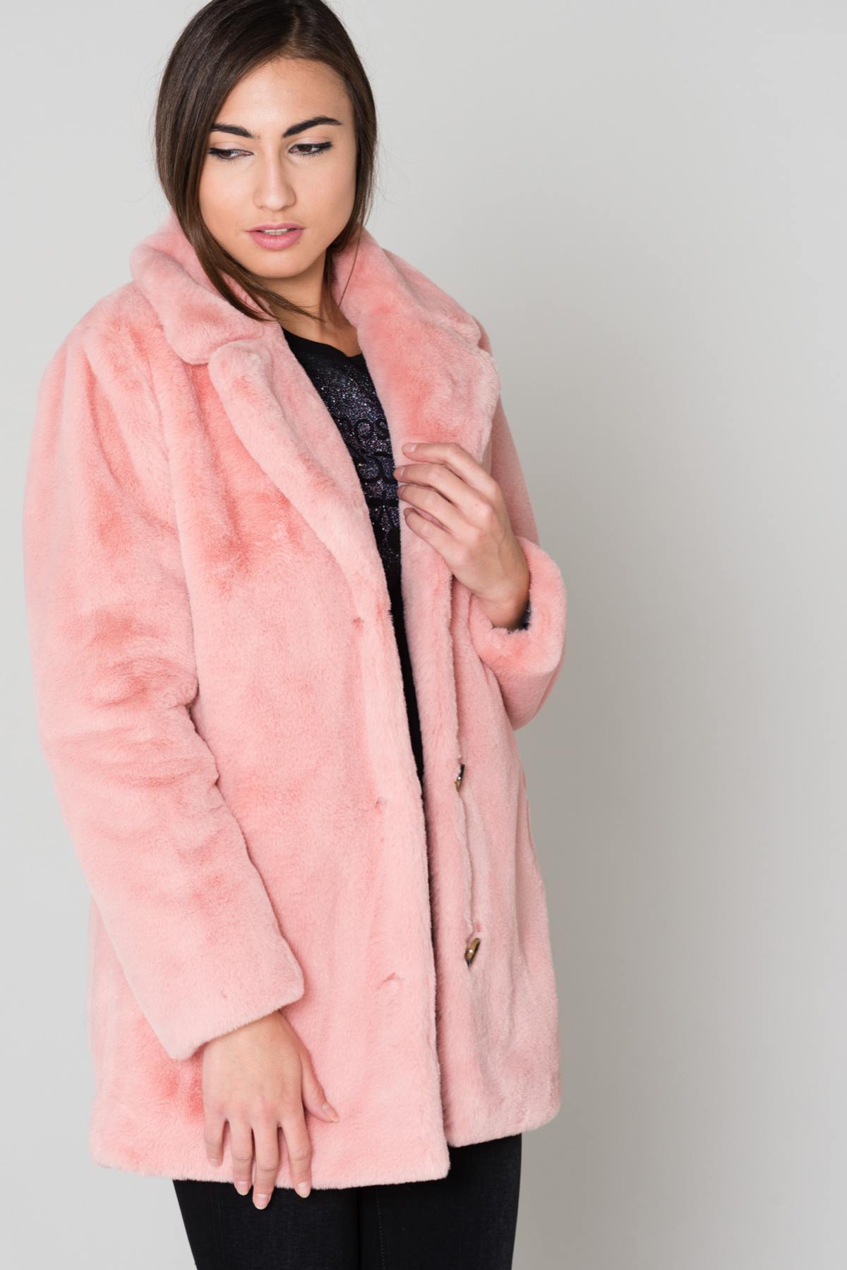 Comfort fit pink faux fur - Image n°5