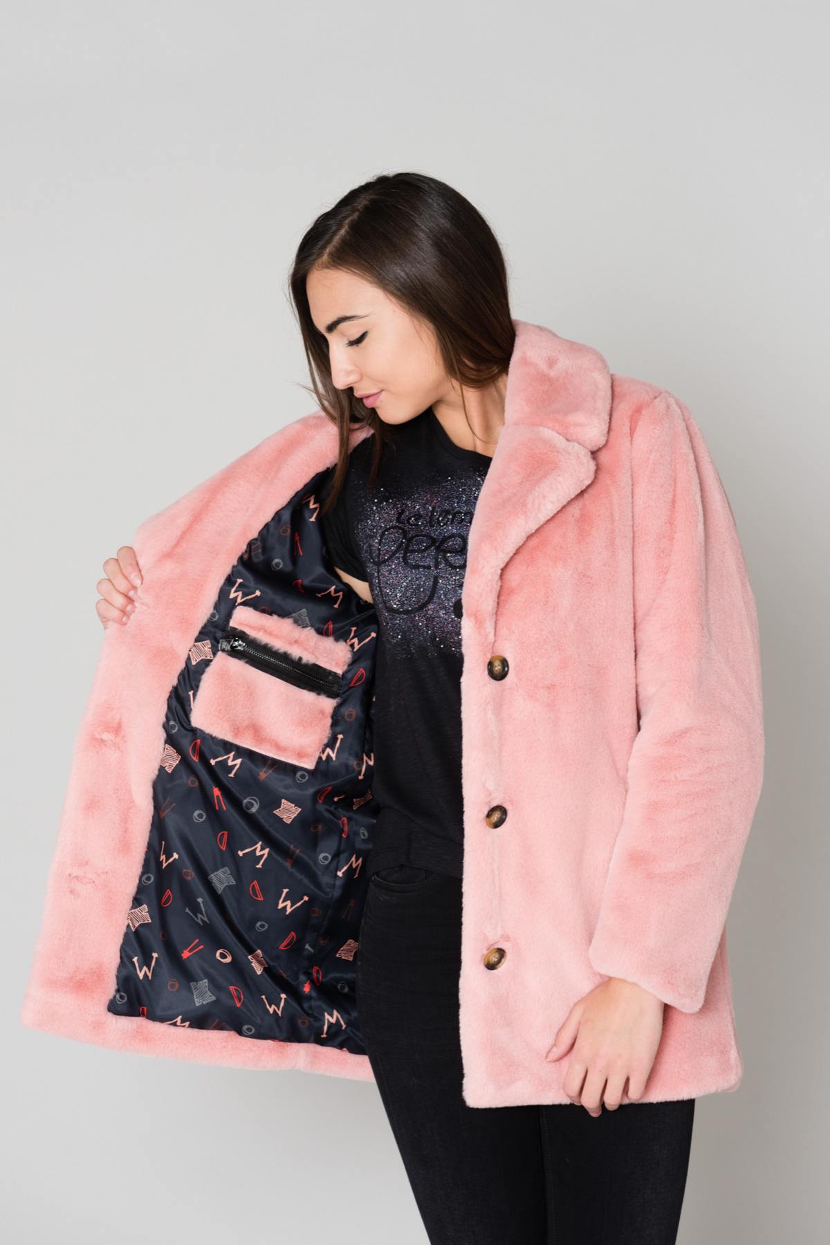 Comfort fit pink faux fur - Image n°7