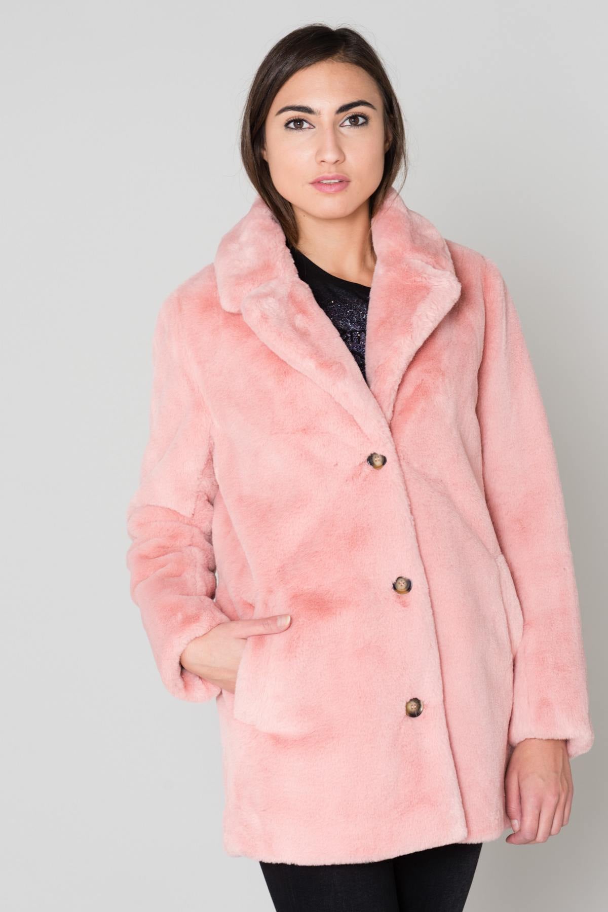 Comfort fit pink faux fur - Image n°6