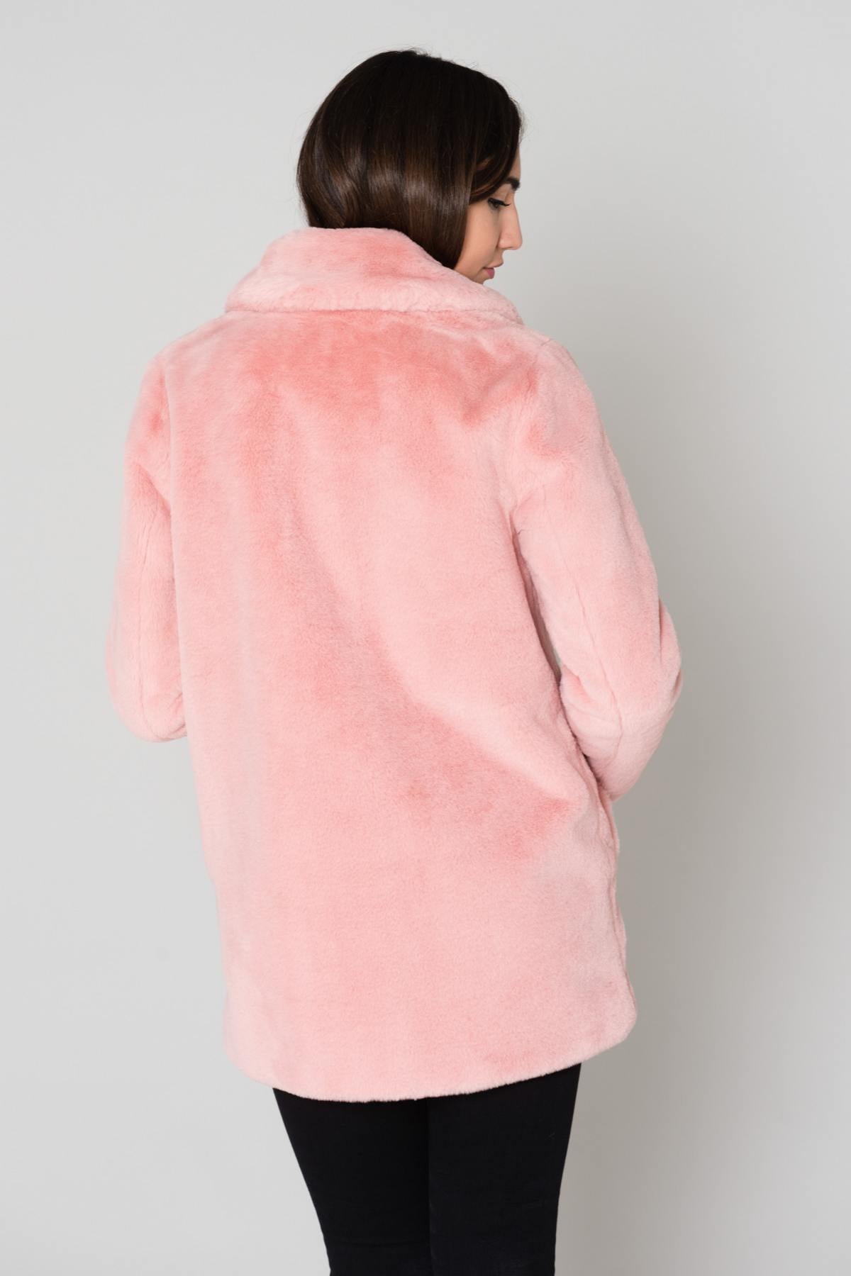 Comfort fit pink faux fur - Image n°4