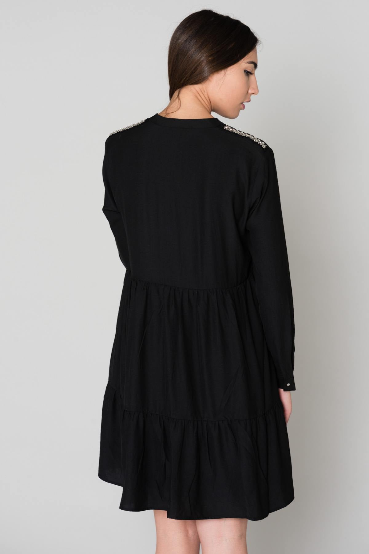 Black polyester dress - Image n°5