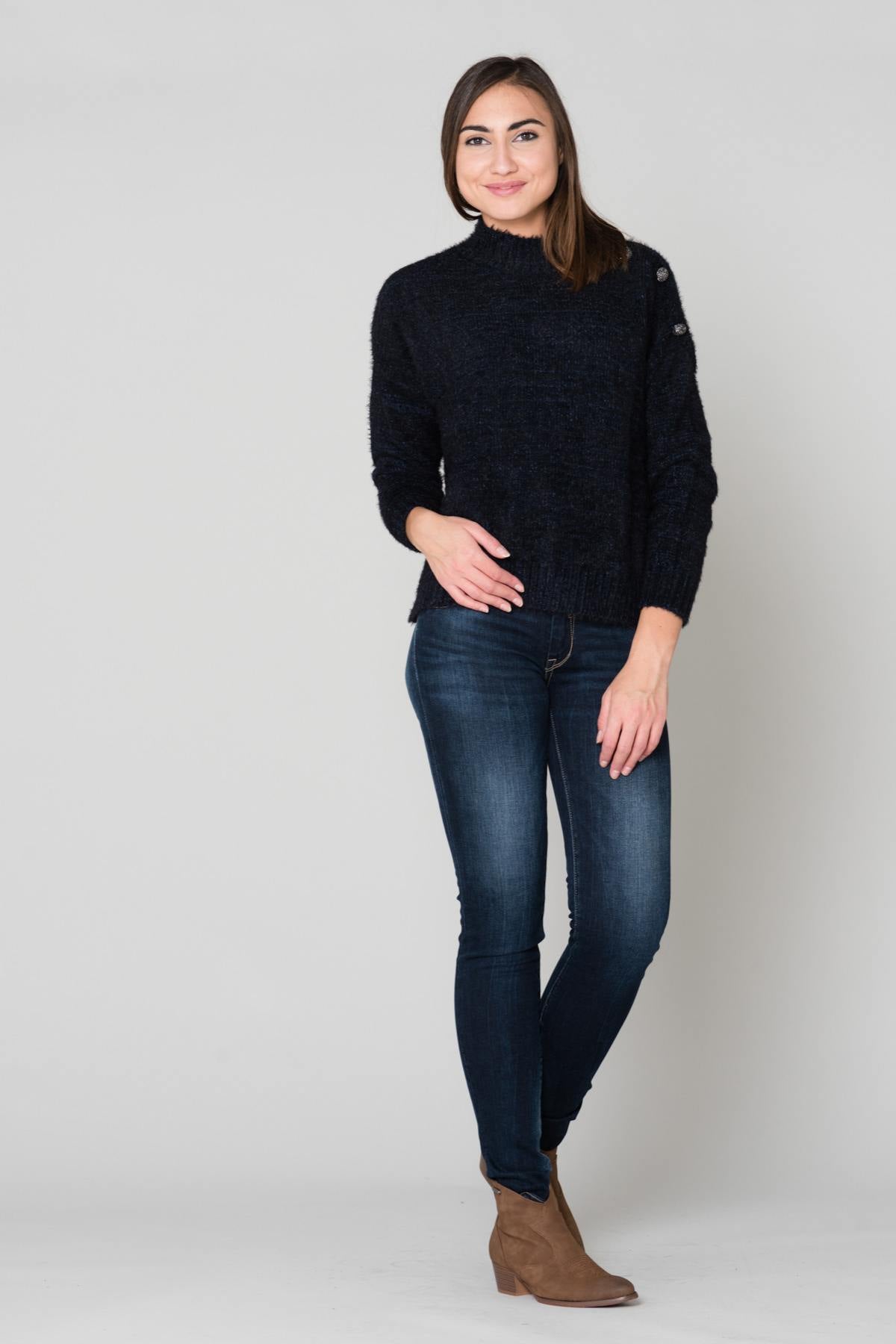 Ultra soft dark blue sweater - Image n°2