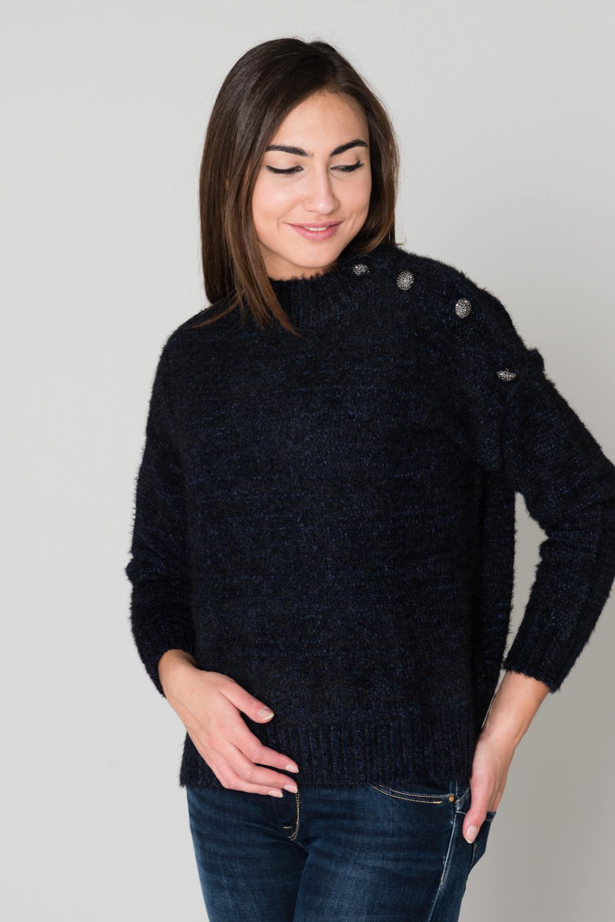 Ultra soft dark blue sweater - Image n°1