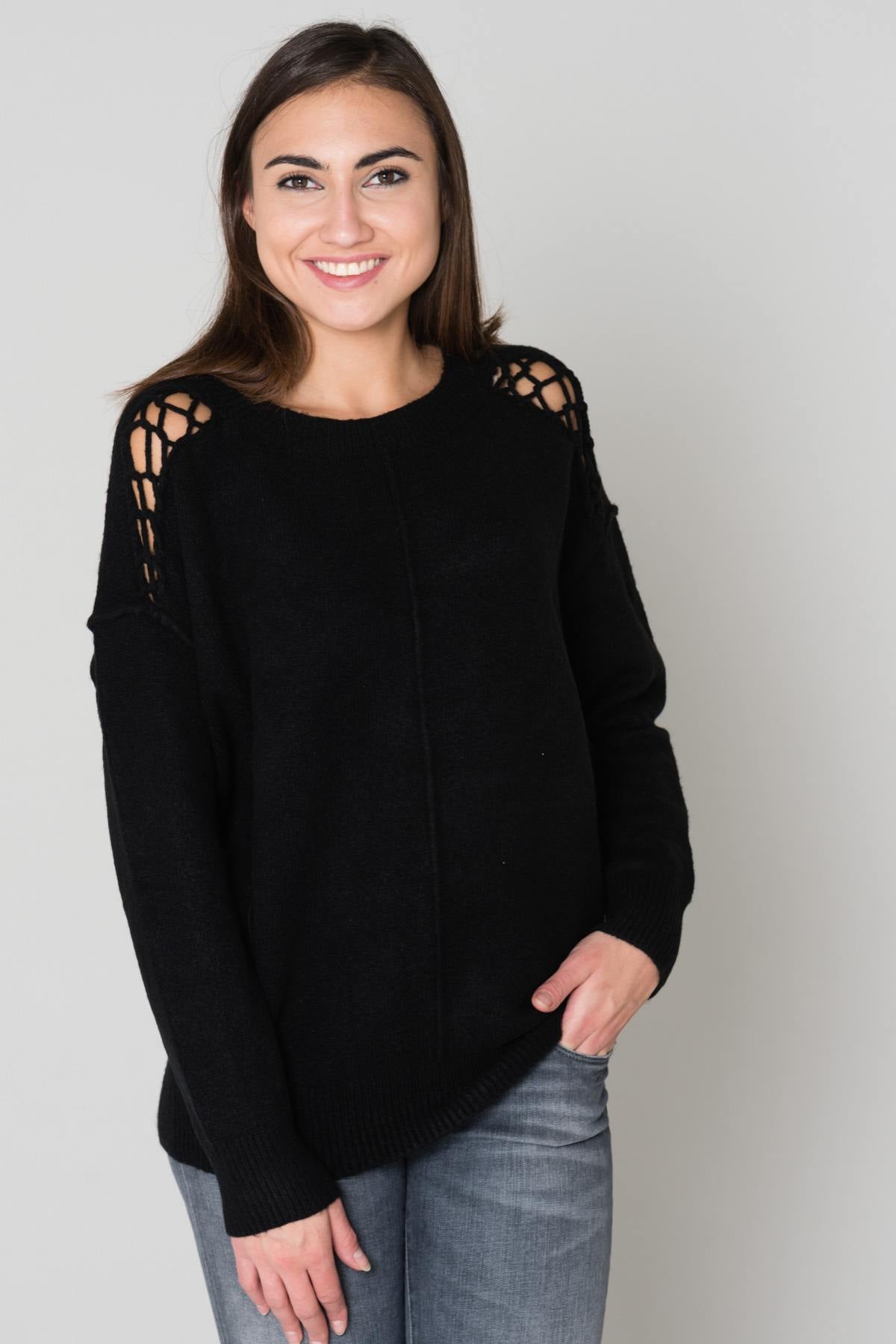 Black oversized sweater - Image n°1