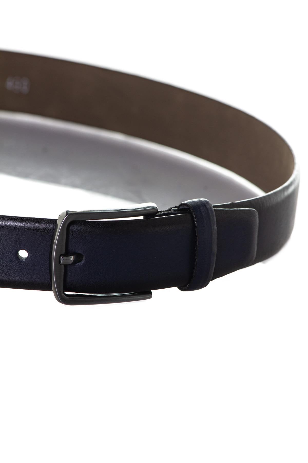 Blue leather belt - Image n°2